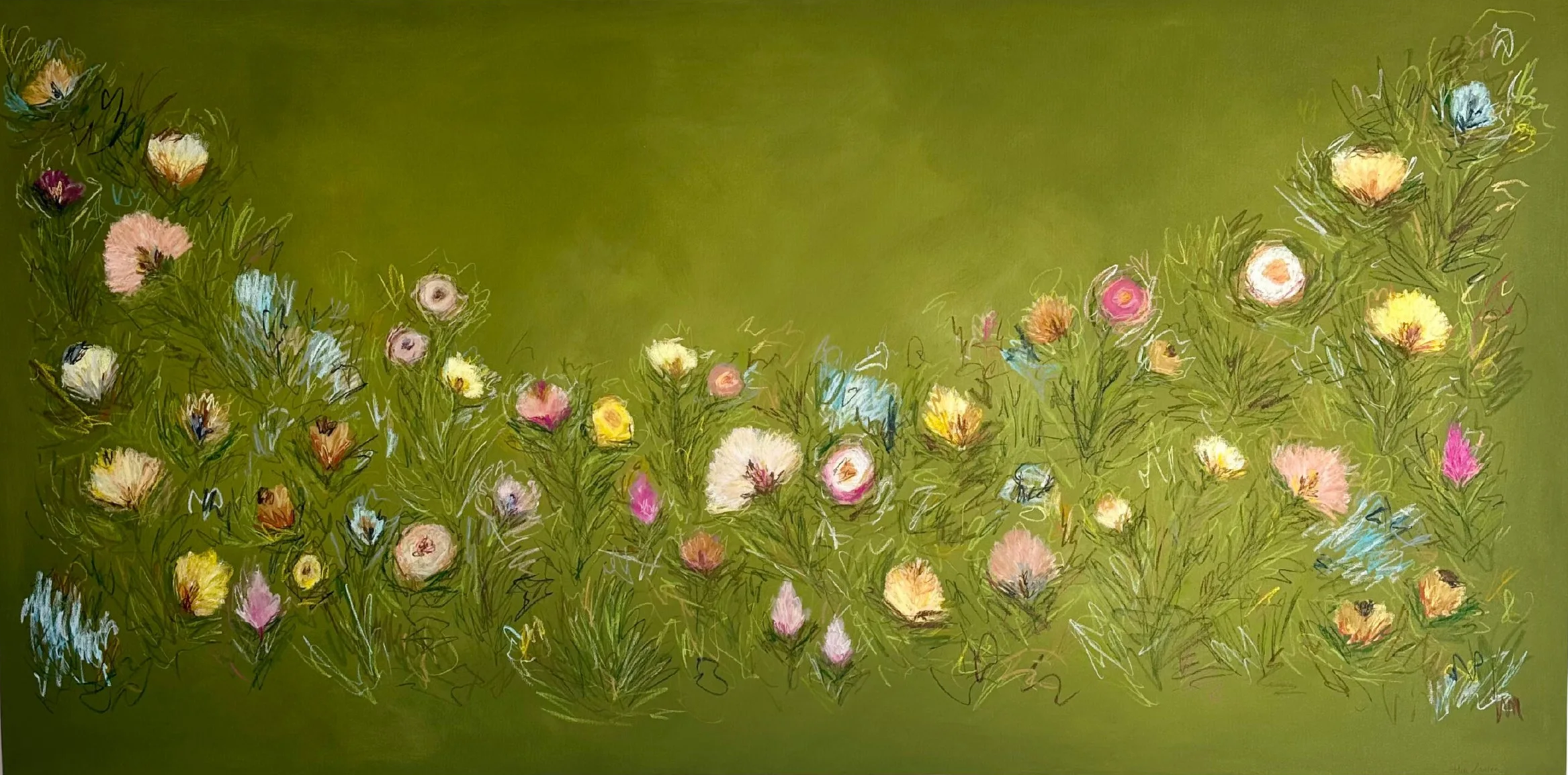 40" x 80" acrylic, oil pastel 2026