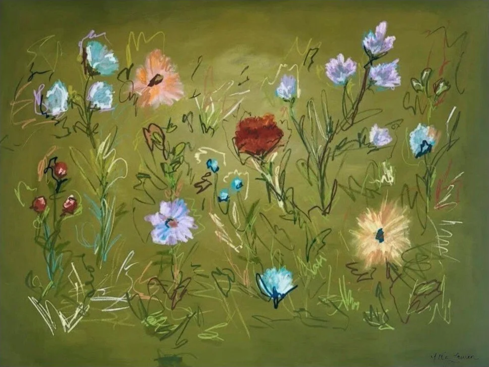 36" x 48" acrylic, oil pastel 2025