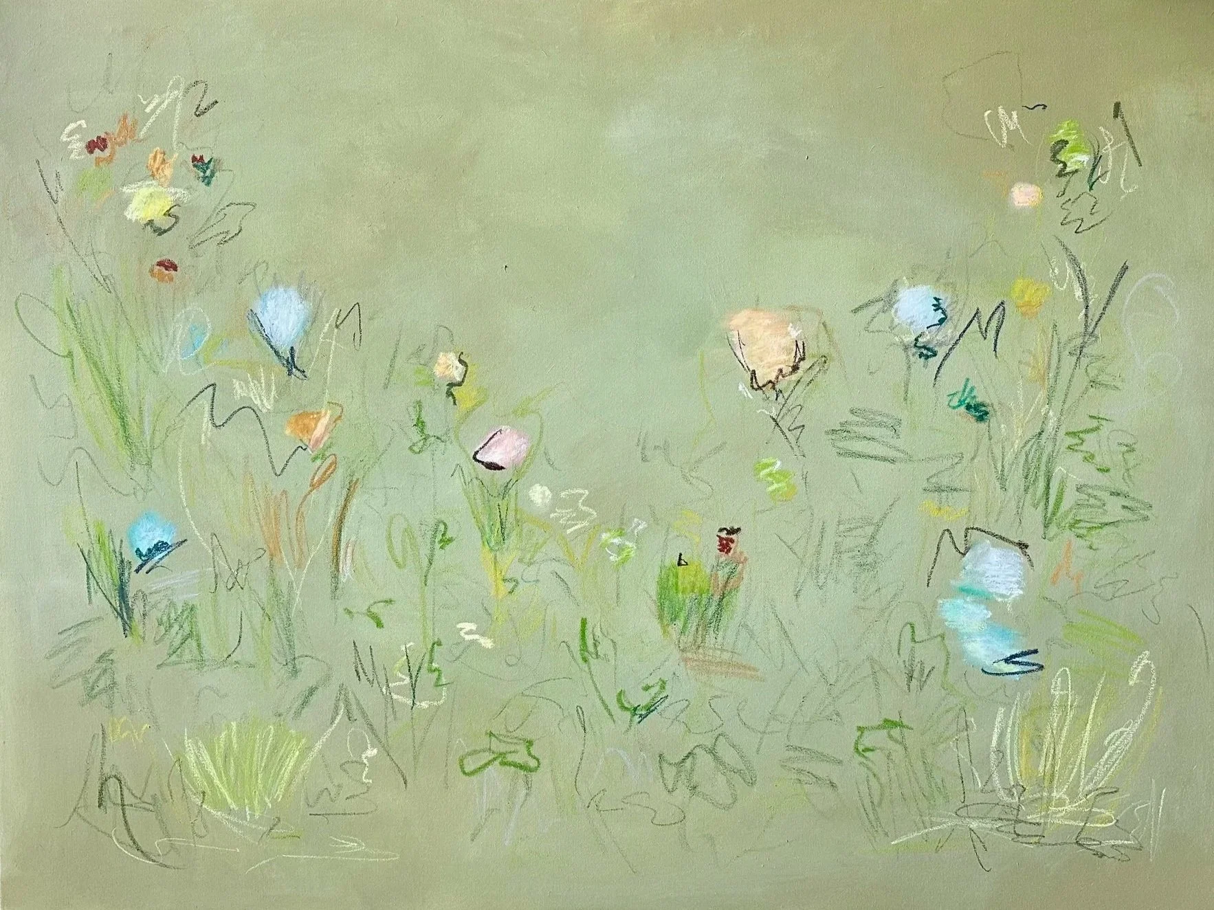 36" x 48" acrylic, oil pastel 2025