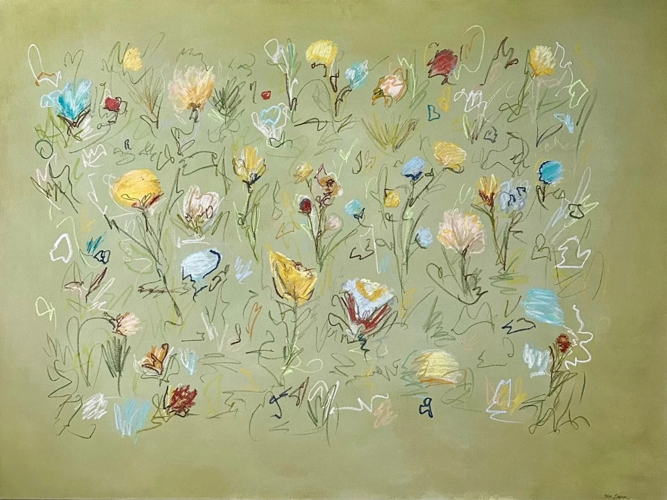 36" x 48" acrylic, oil pastel 2025