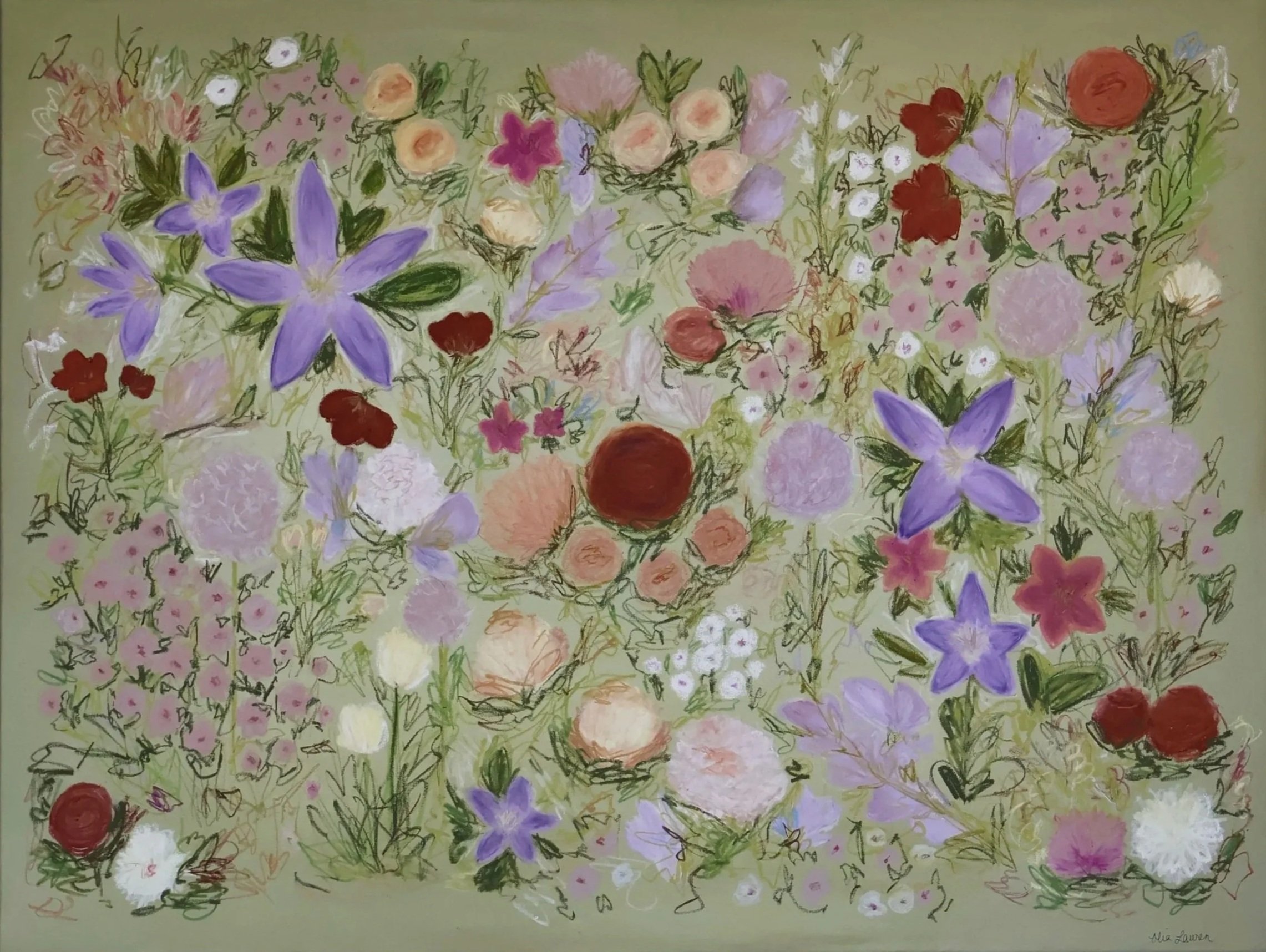 36" x 48" acrylic, oil pastel 2026