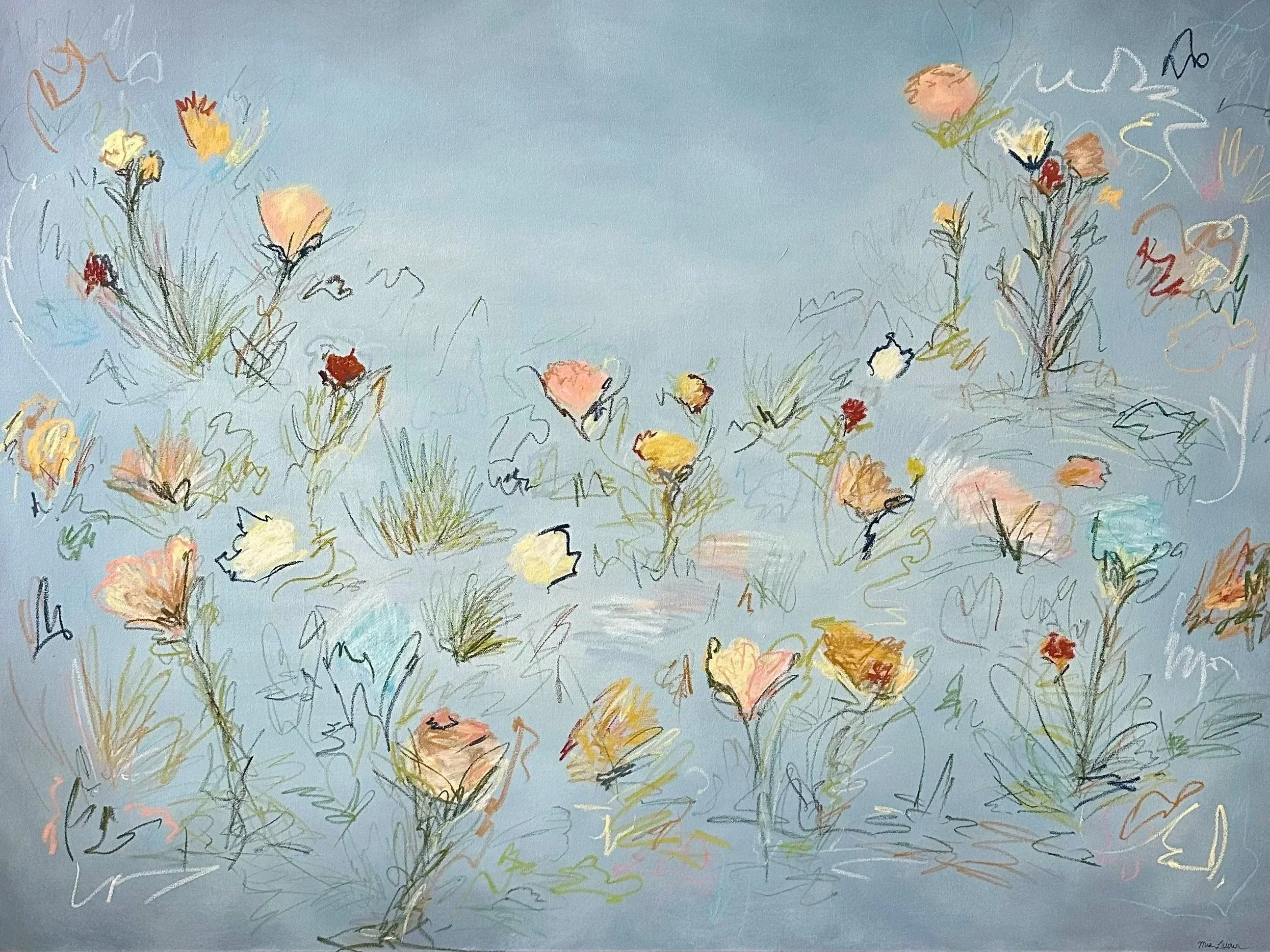 36" x 48" acrylic, oil pastel 2025