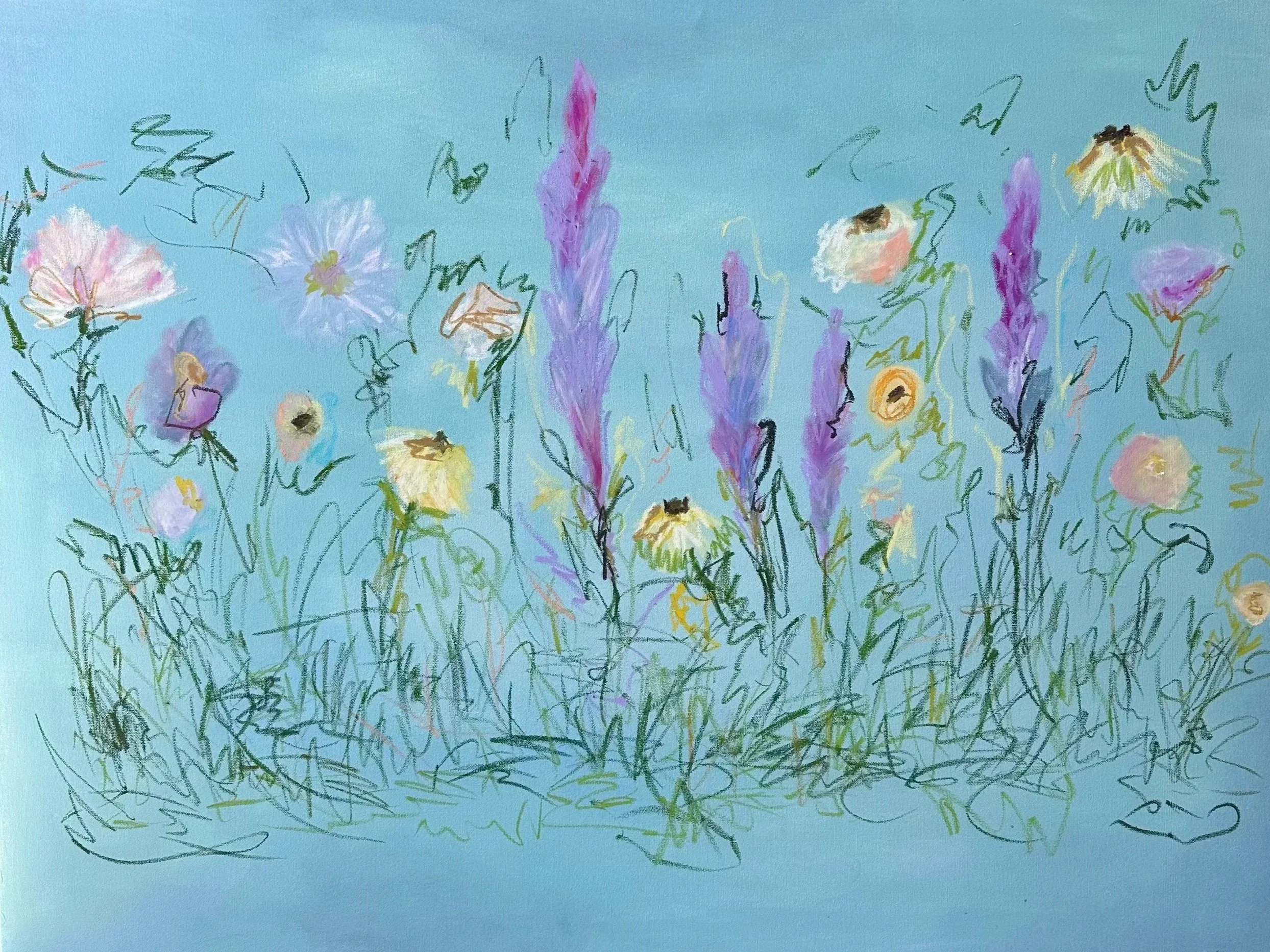 36" x 48" acrylic, oil pastel 2025