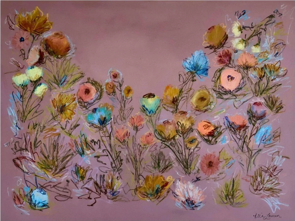 30" x 40" acrylic, oil pastel 2025