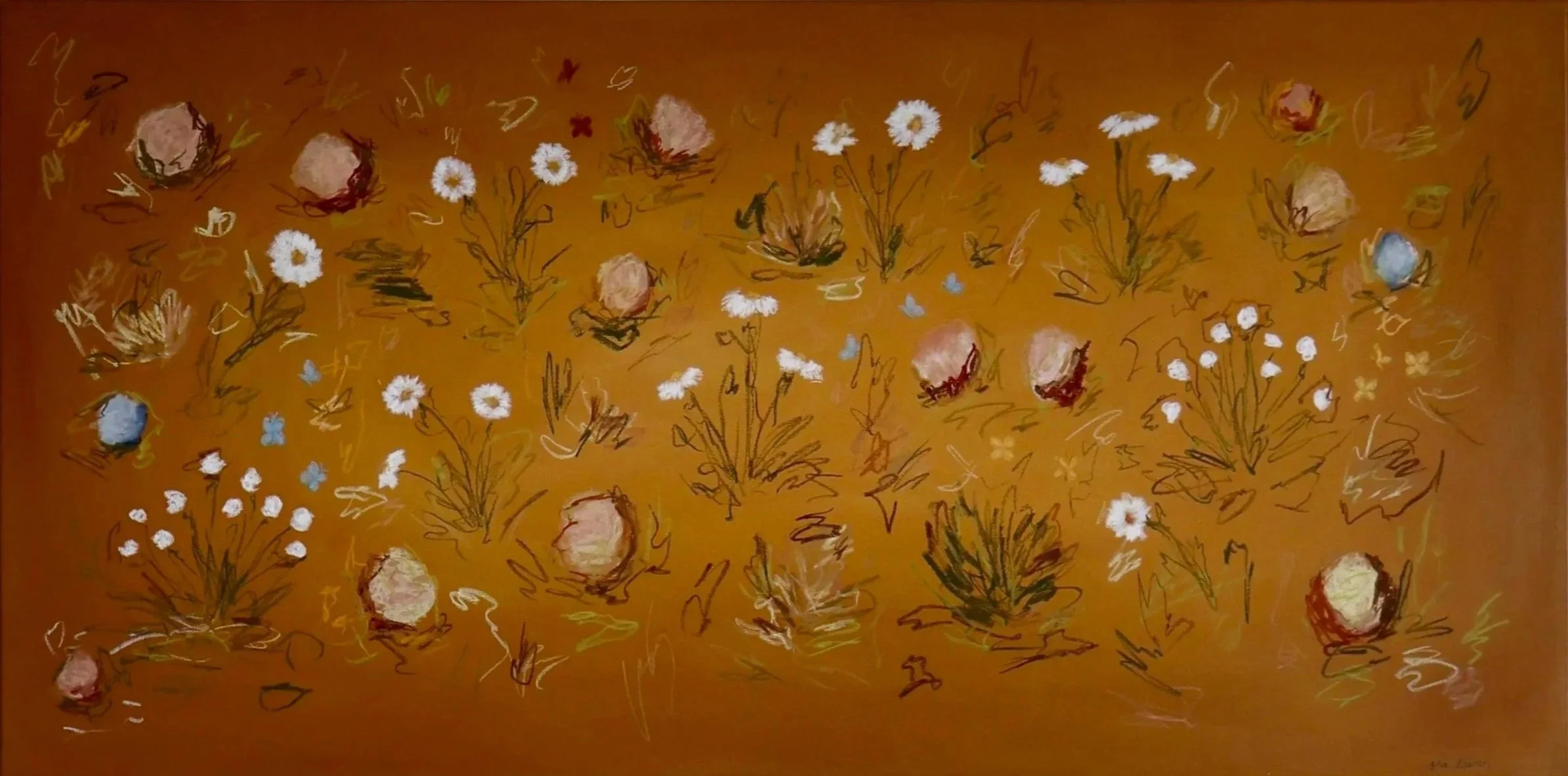 24" x 48" acrylic, oil pastel 2025