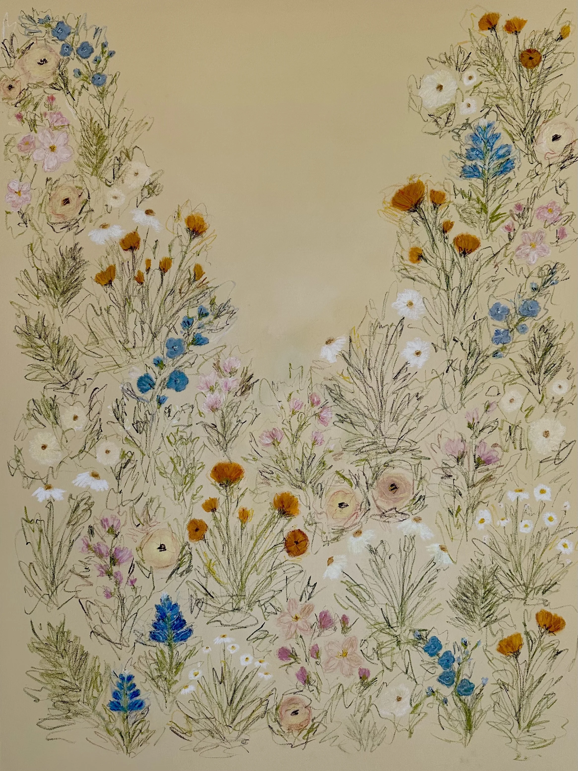 48" x 36" acrylic, oil pastel 2026