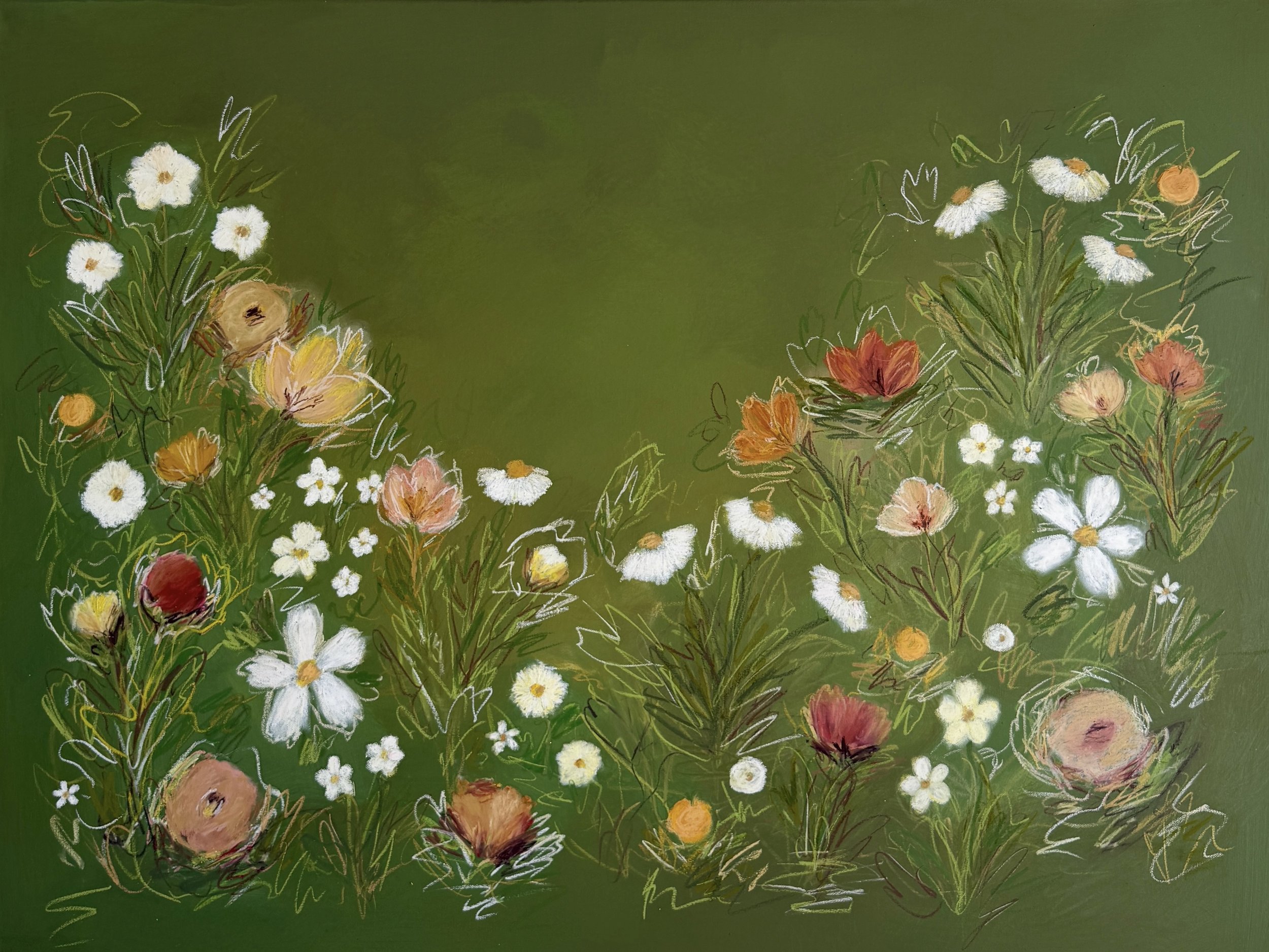 40" x 30" acrylic, oil pastel 2026