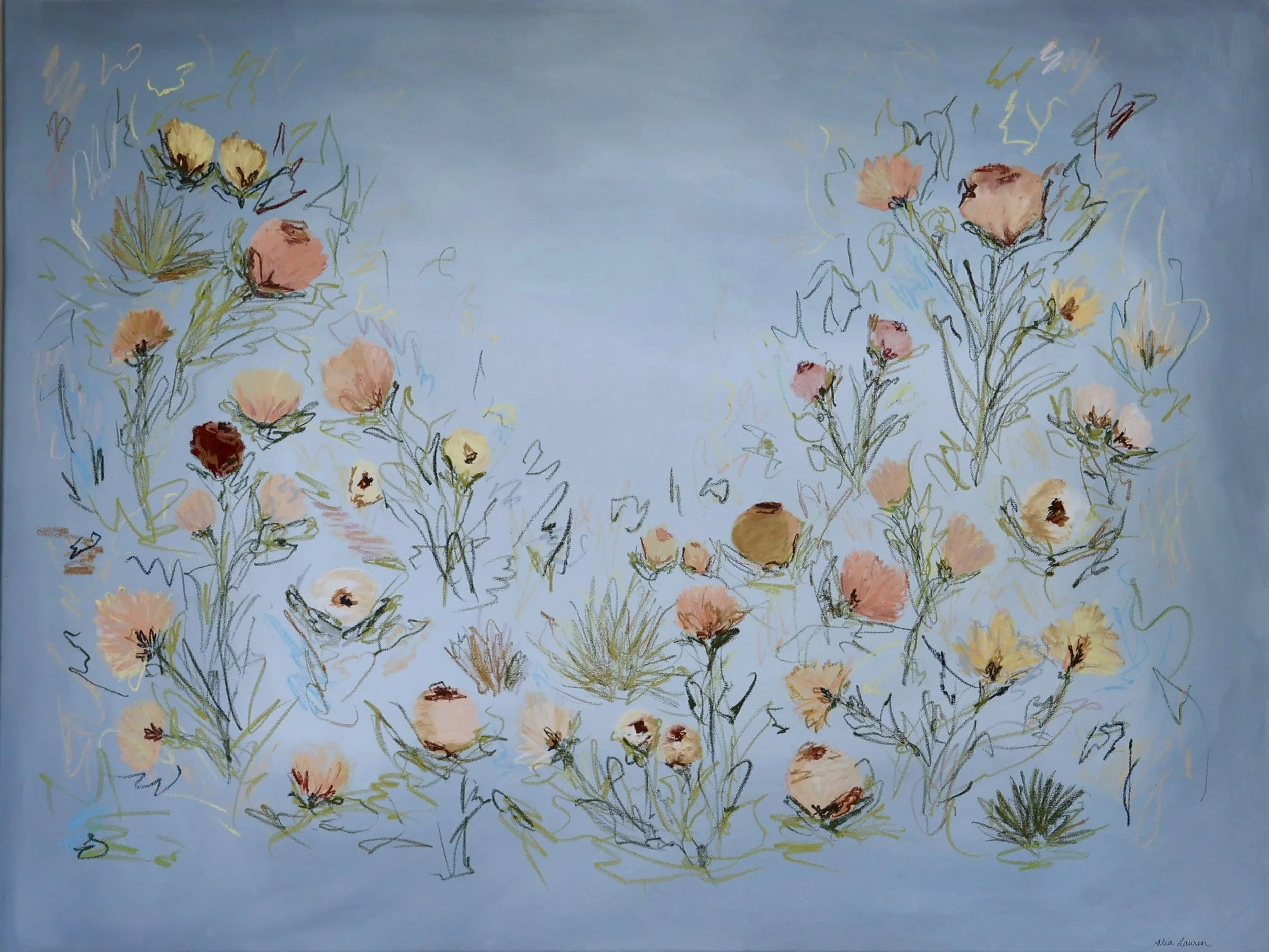 36" x 48" acrylic, oil pastel 2025