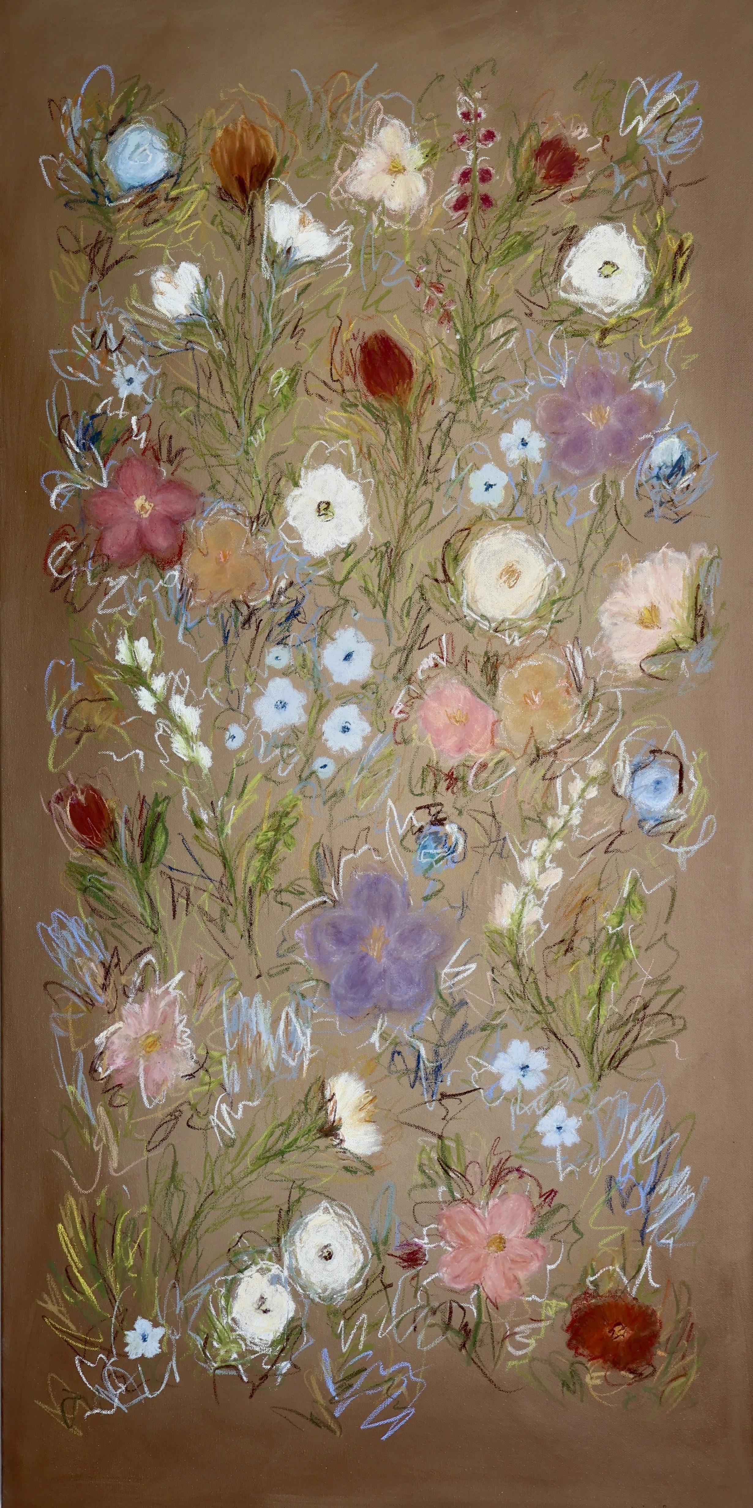 48" x 24" acrylic, oil pastel 2026