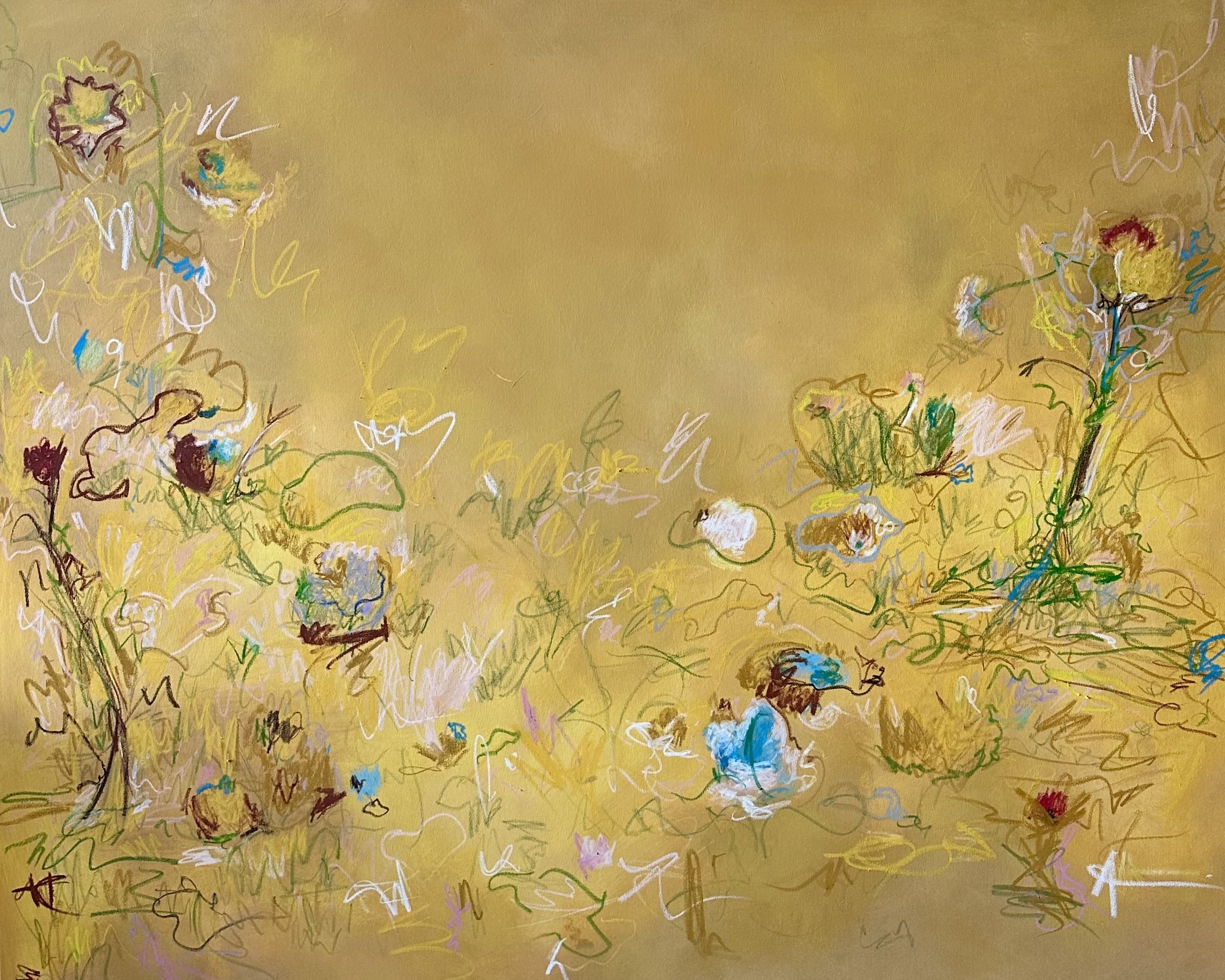 60" x 48" acrylic, oil pastel 2025