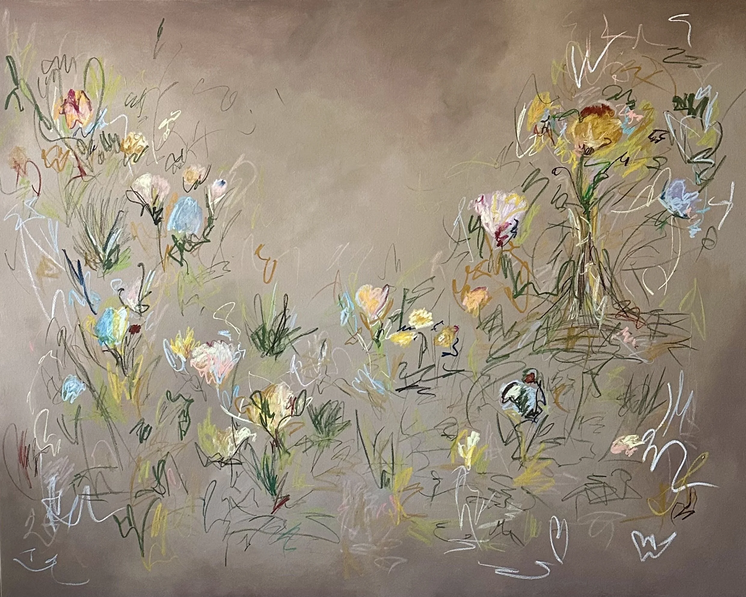 48" x 60" acrylic, oil pastel 2025