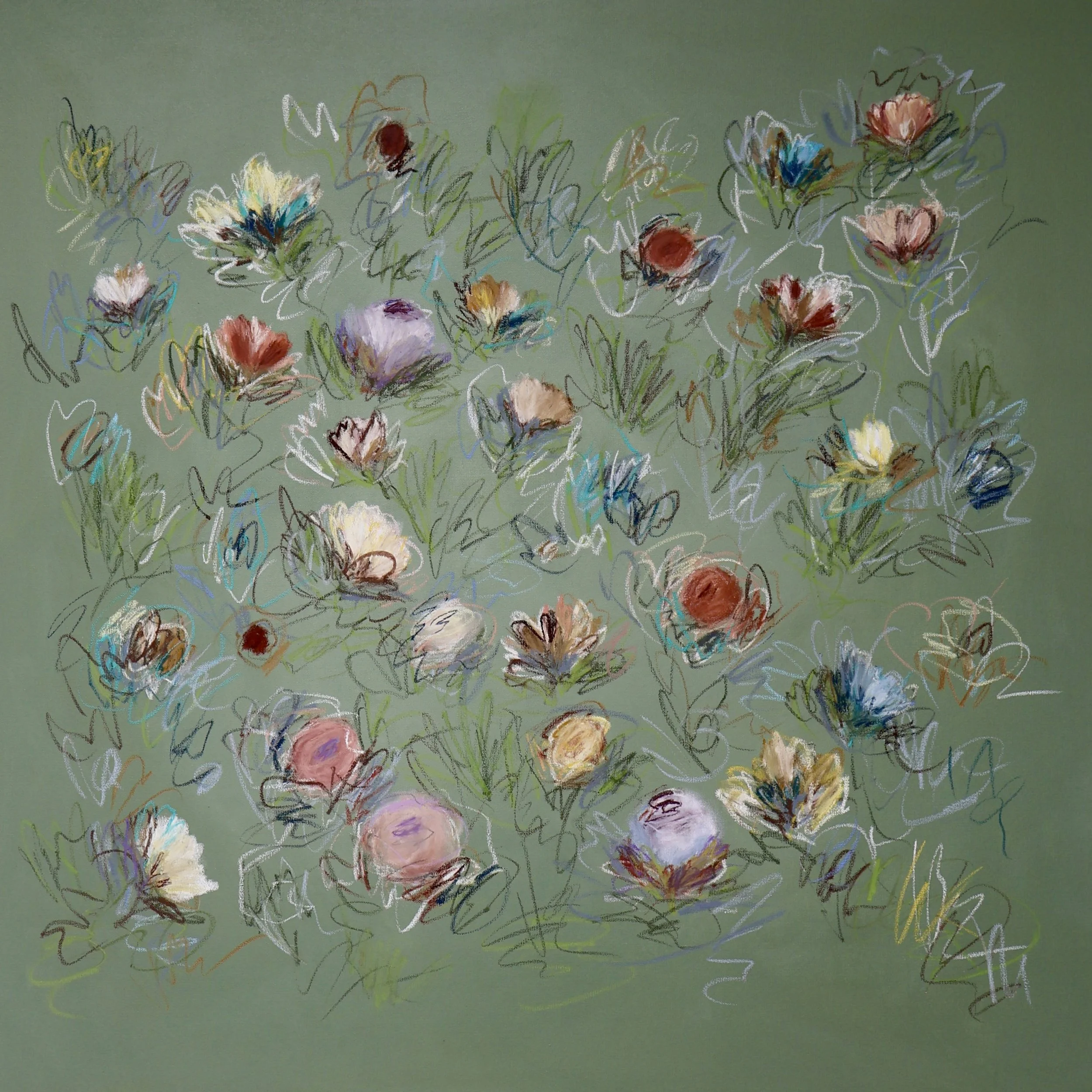 40" x 40" acrylic, oil pastel 2026