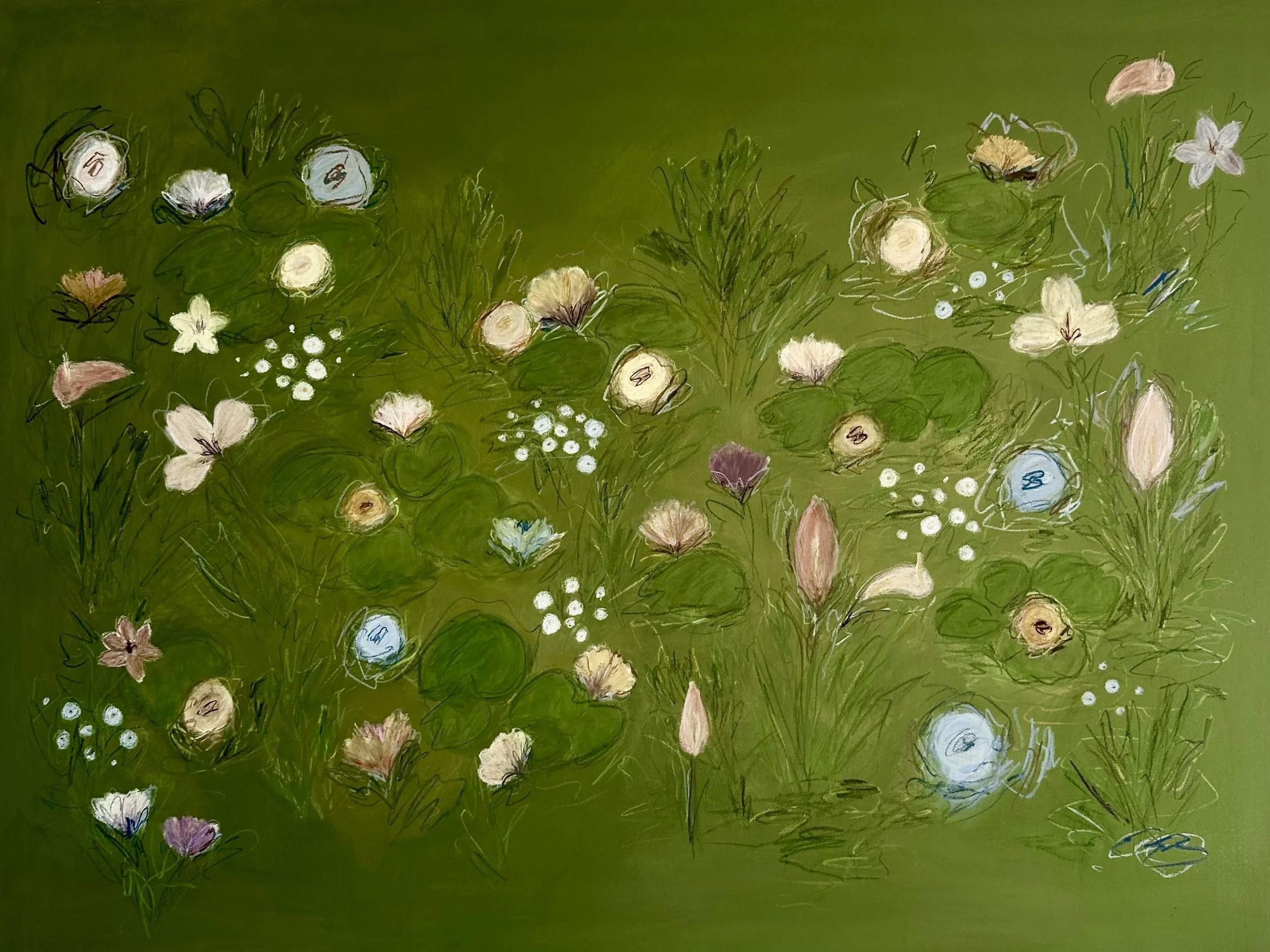 36" x 48" acrylic, oil pastel 2026