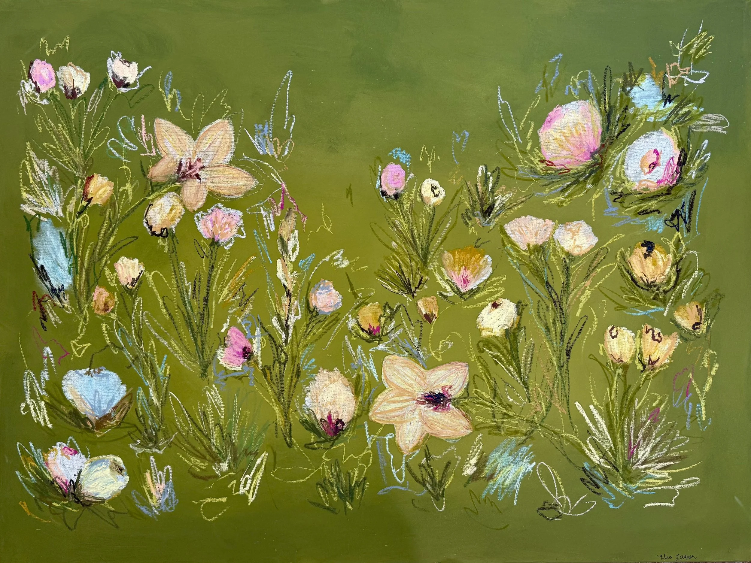 30" x 40" acrylic, oil pastel 2025