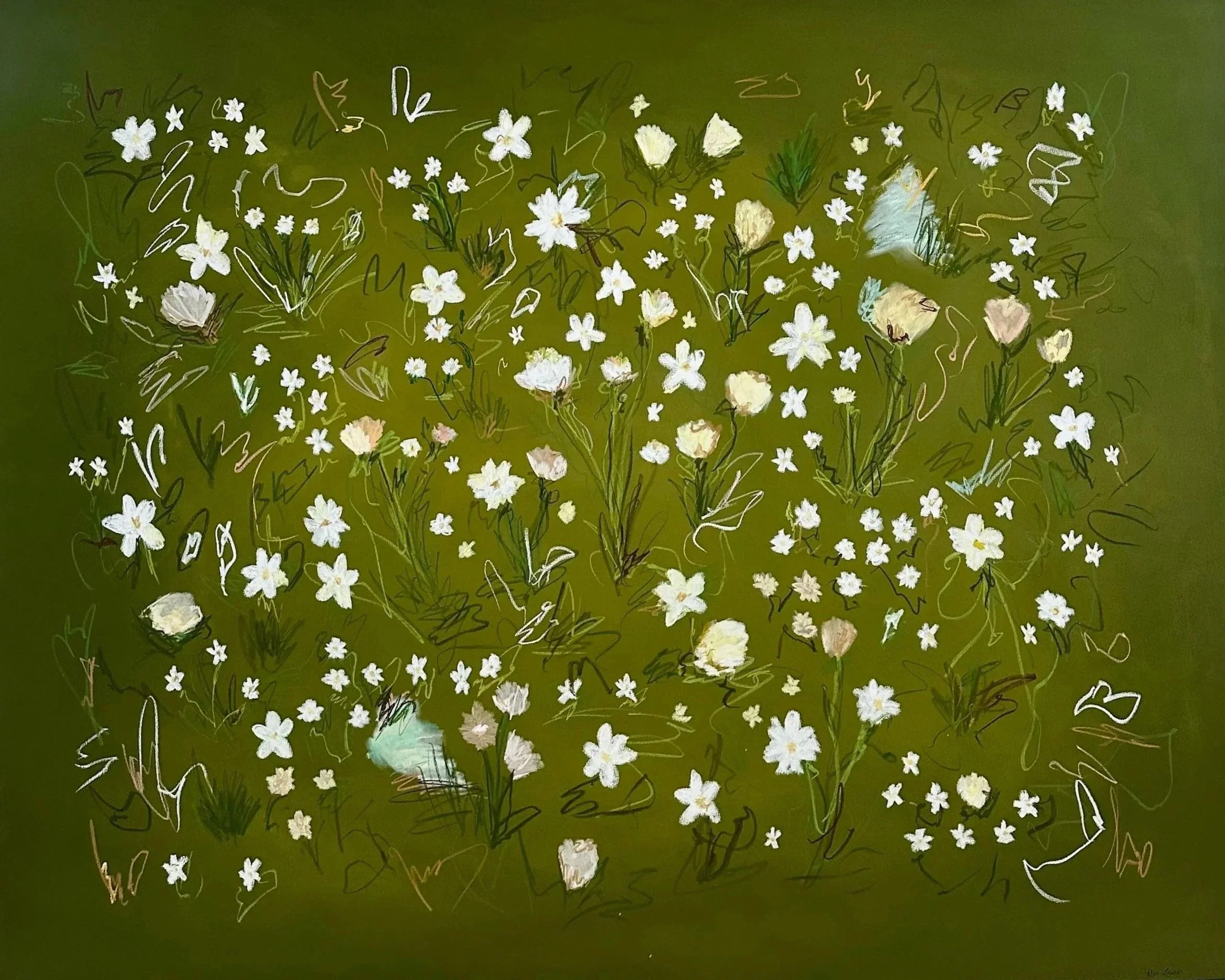 48" x 60" acrylic, oil pastel 2025