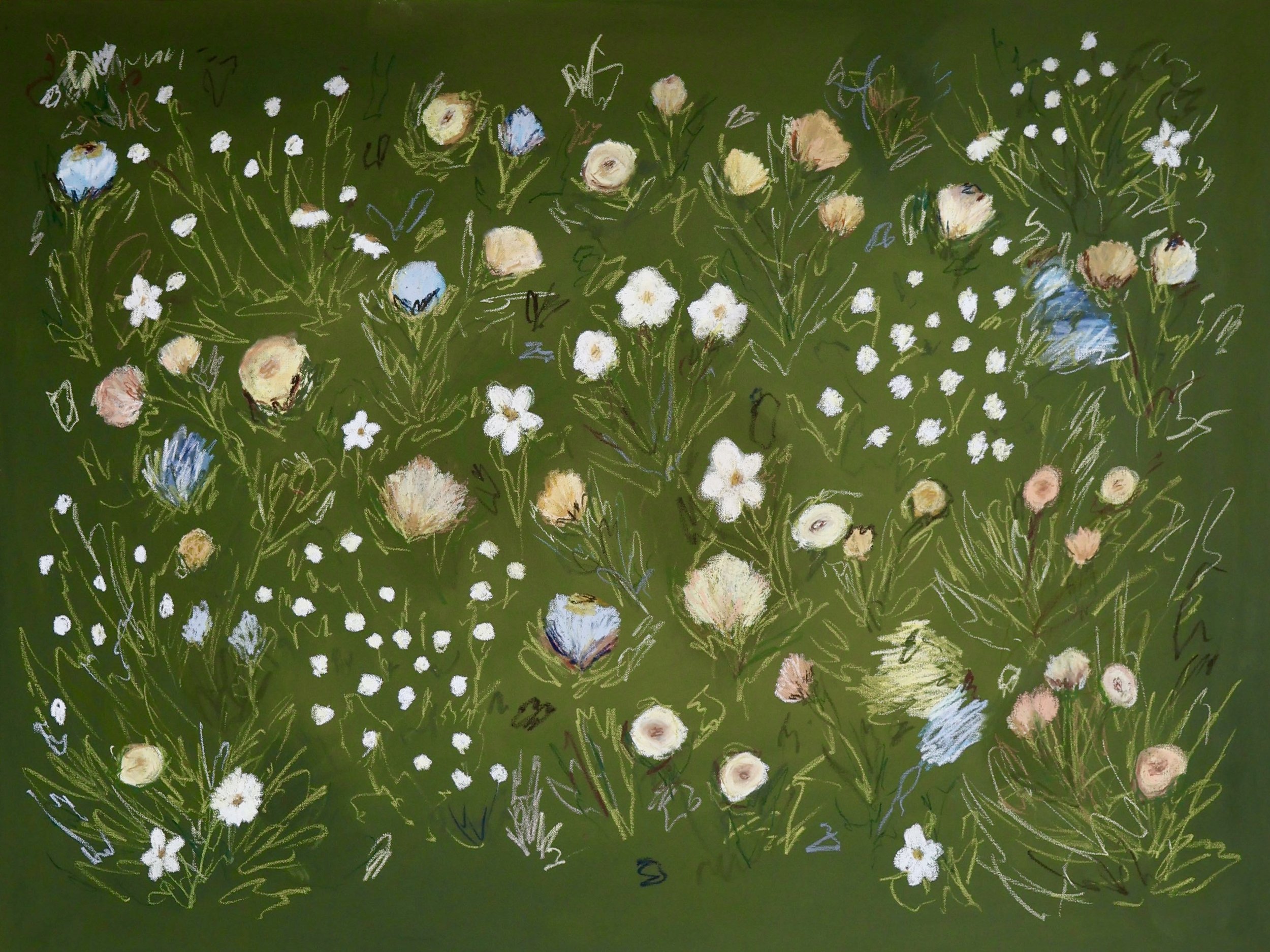 36" x 48" acrylic, oil pastel 2025