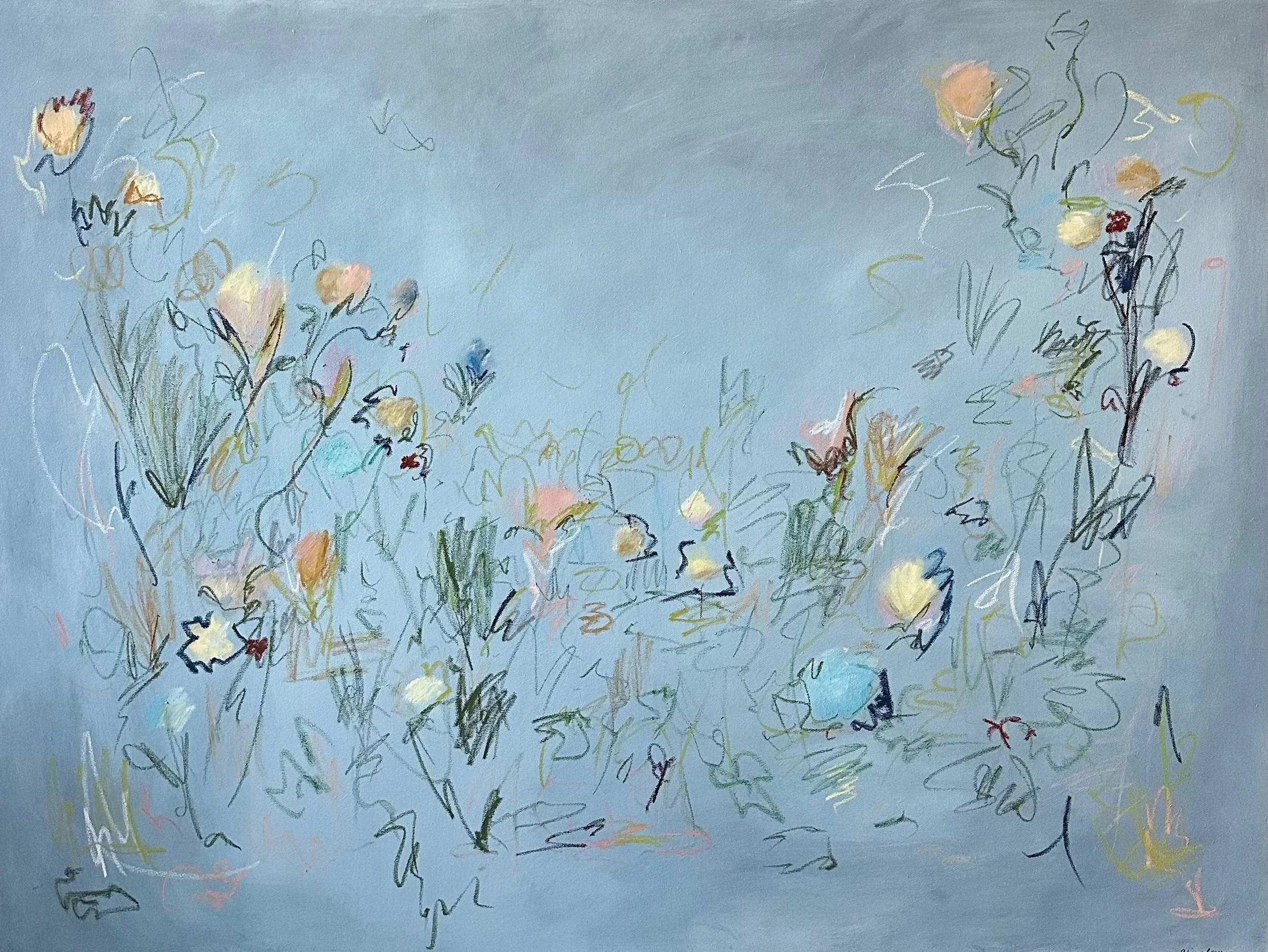 36" x 48" acrylic, oil pastel 2025