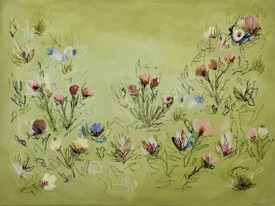 36" x 48" acrylic, oil pastel 2025