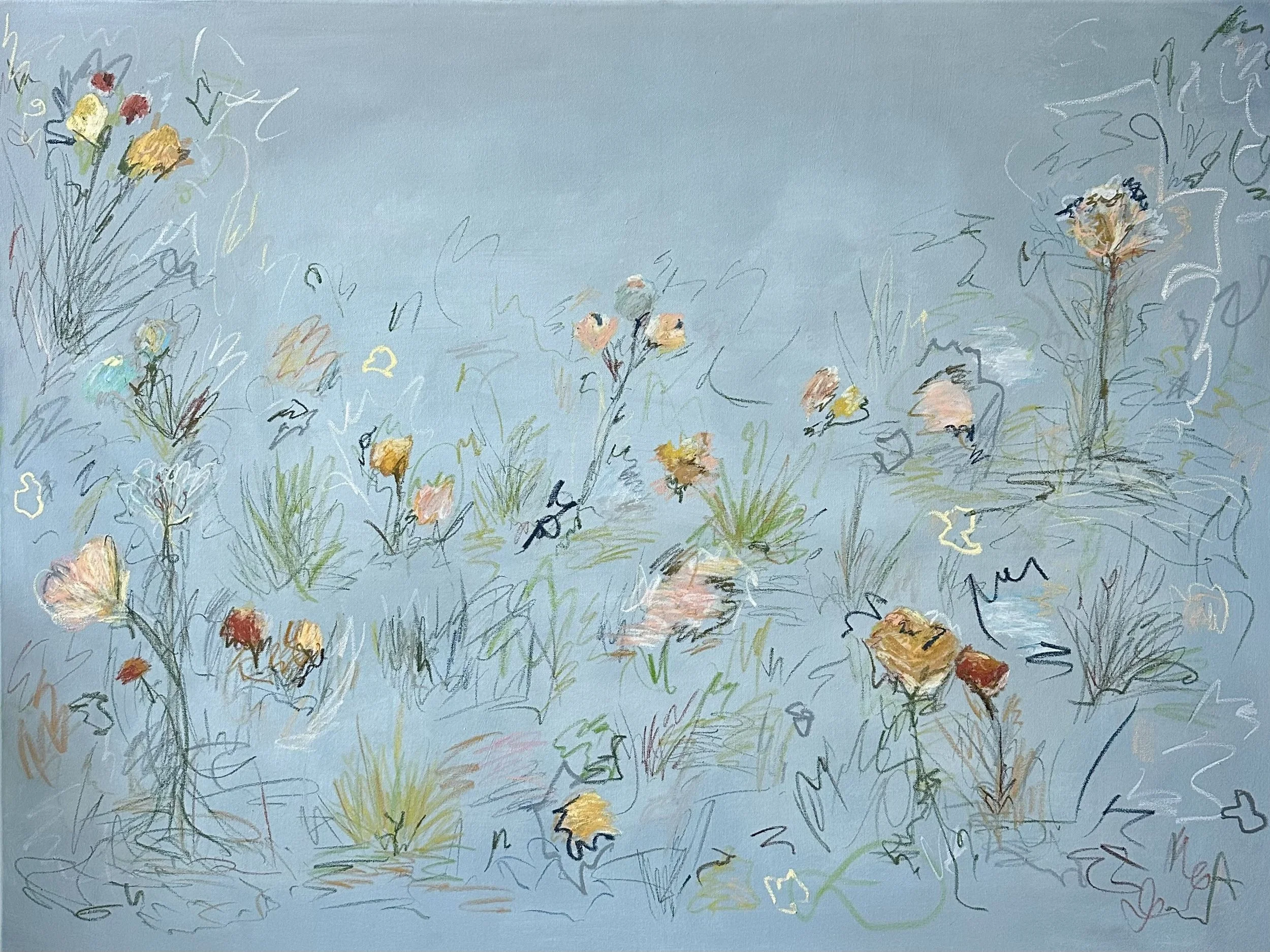 36" x 48" acrylic, oil pastel 2025