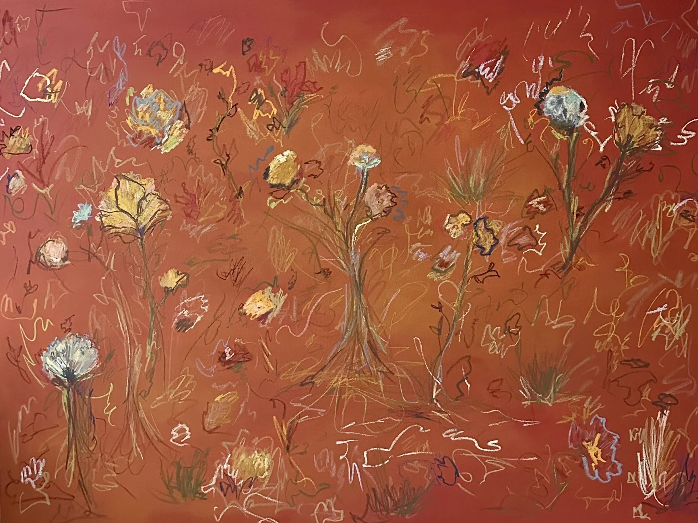 36" x 48" acrylic, oil pastel 2025