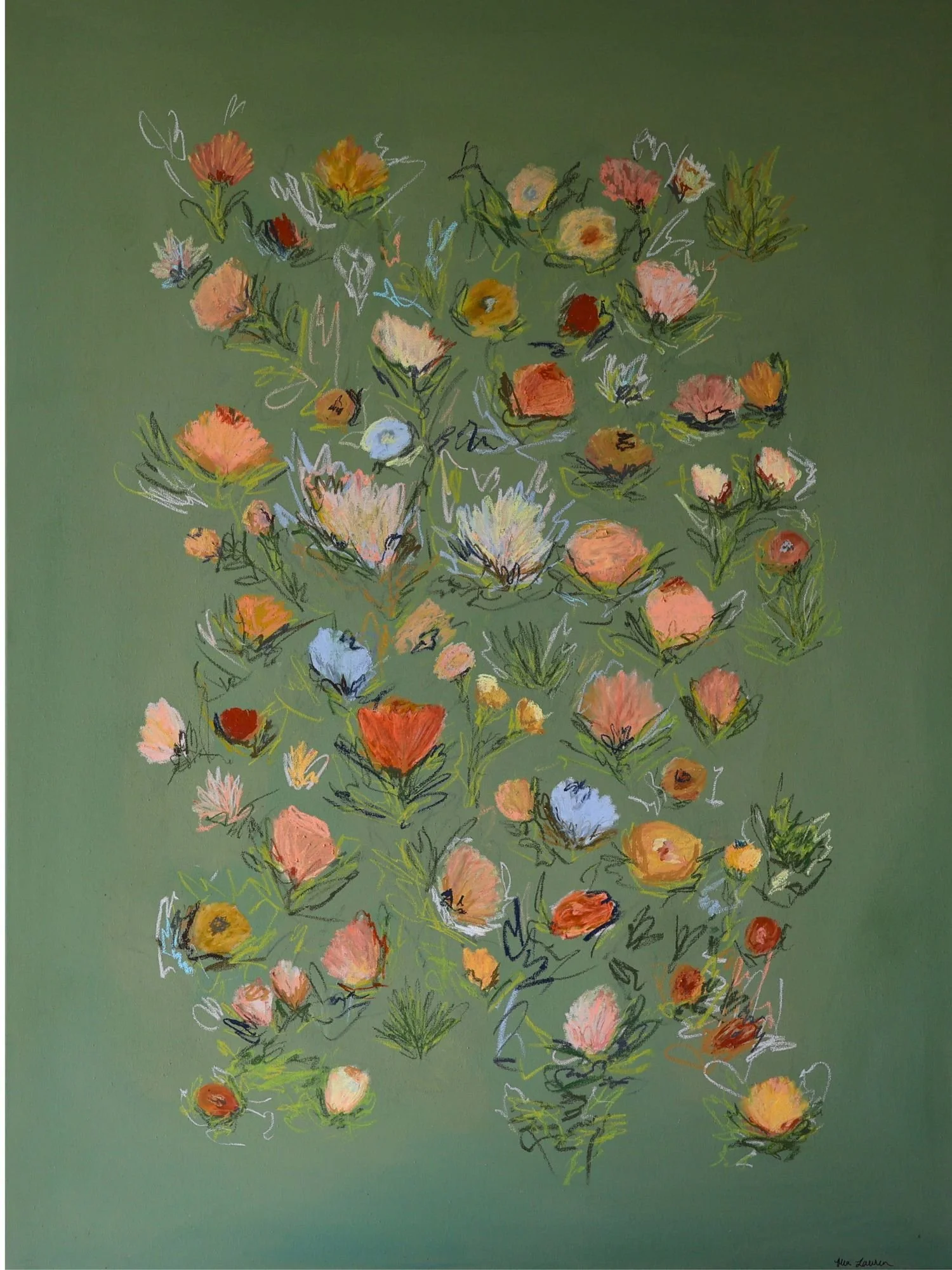 48" x 36" acrylic, oil pastel 2025