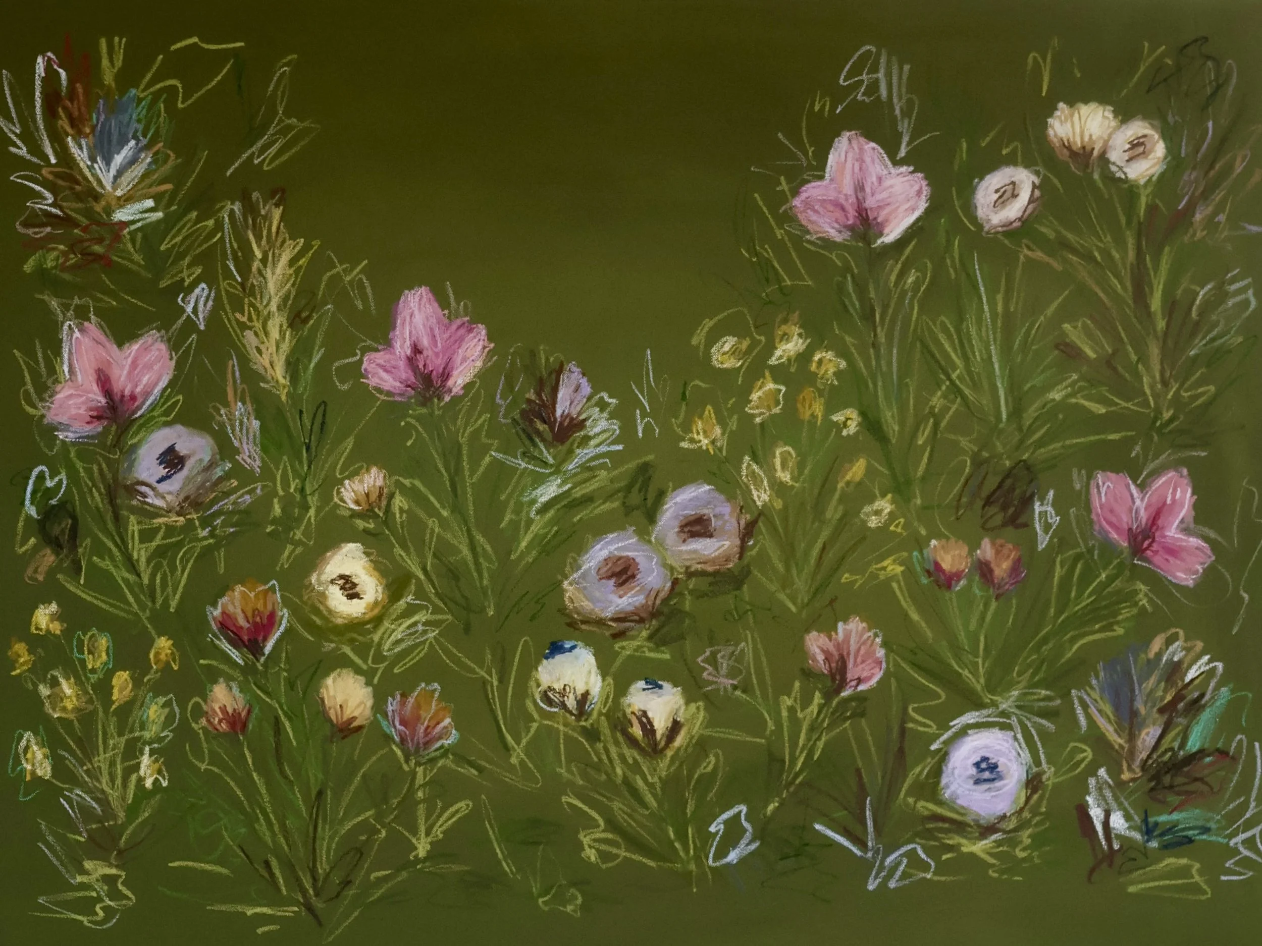 36" x 48" acrylic, oil pastel 2025