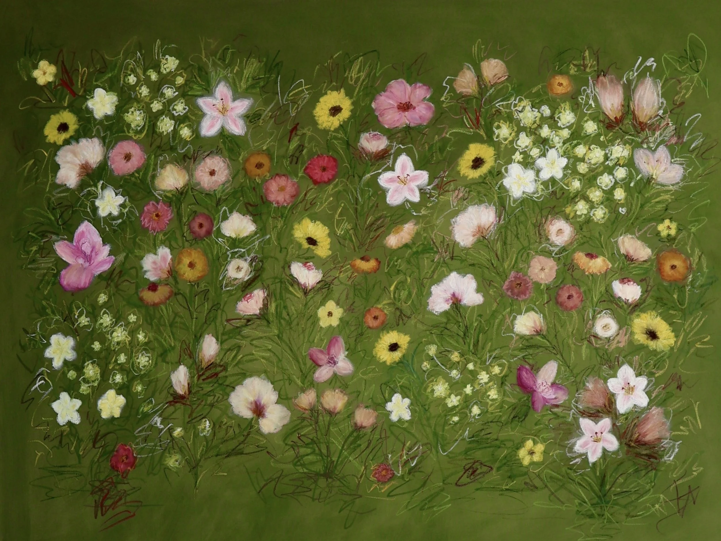 36" x 48" acrylic, oil pastel 2026