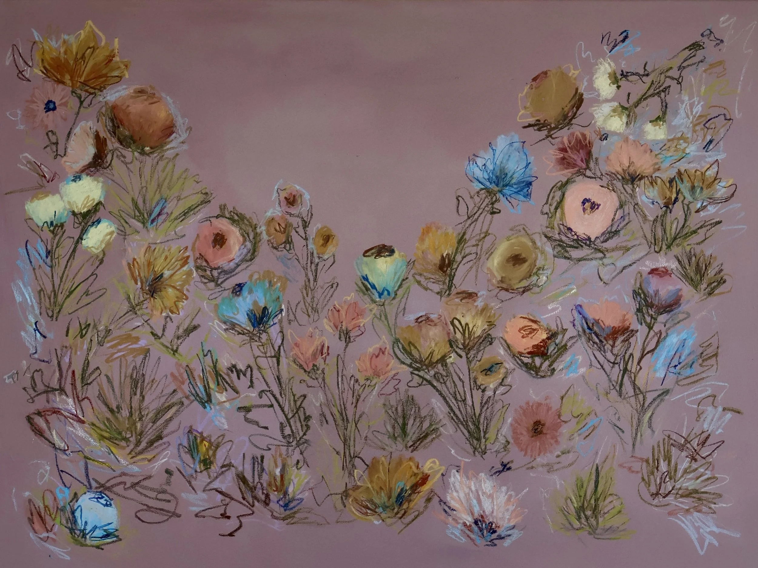 30" x 40" acrylic, oil pastel 2025