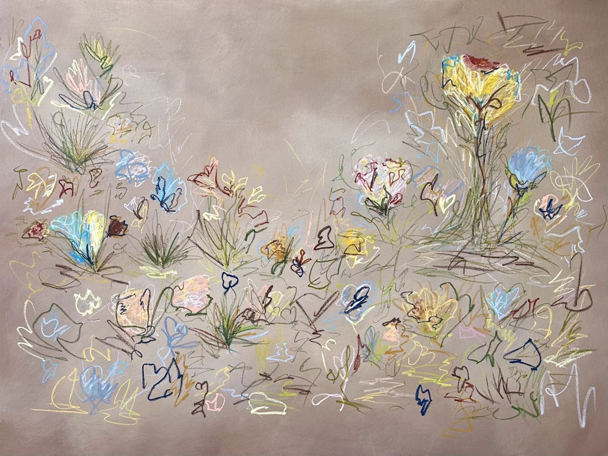 36" x 48" acrylic, oil pastel 2025