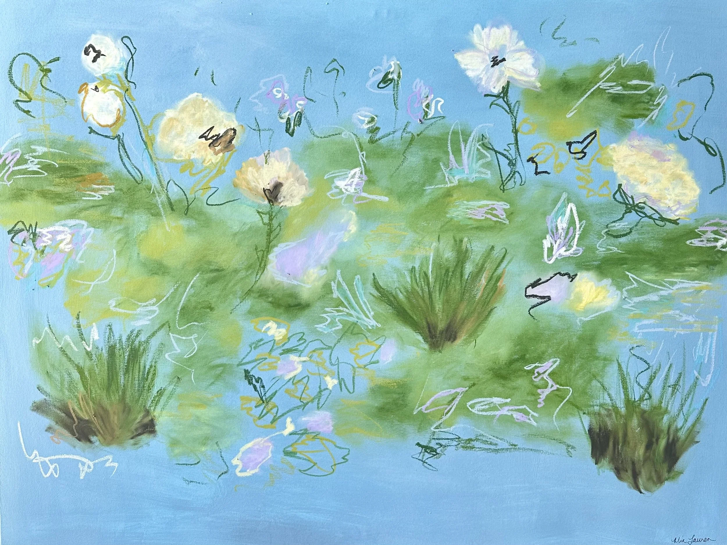 36" x 48" acrylic, oil pastel 2025