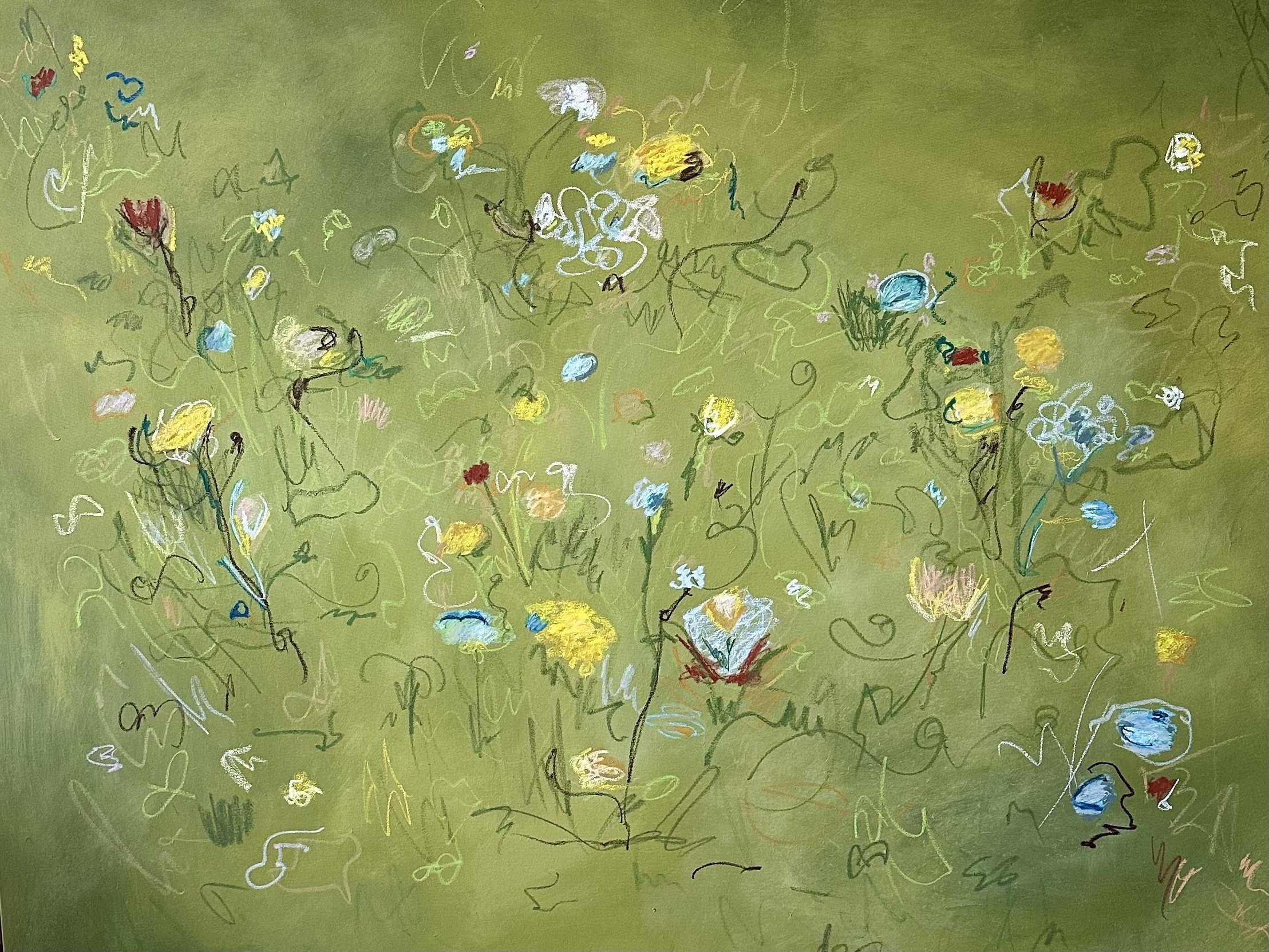 48" x 60" acrylic, oil pastel 2025