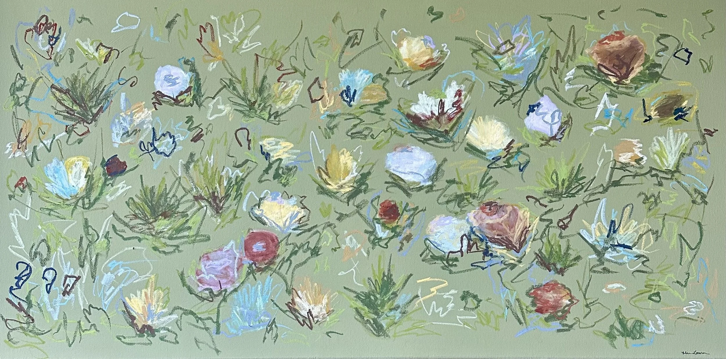 24" x 48" acrylic, oil pastel 2025