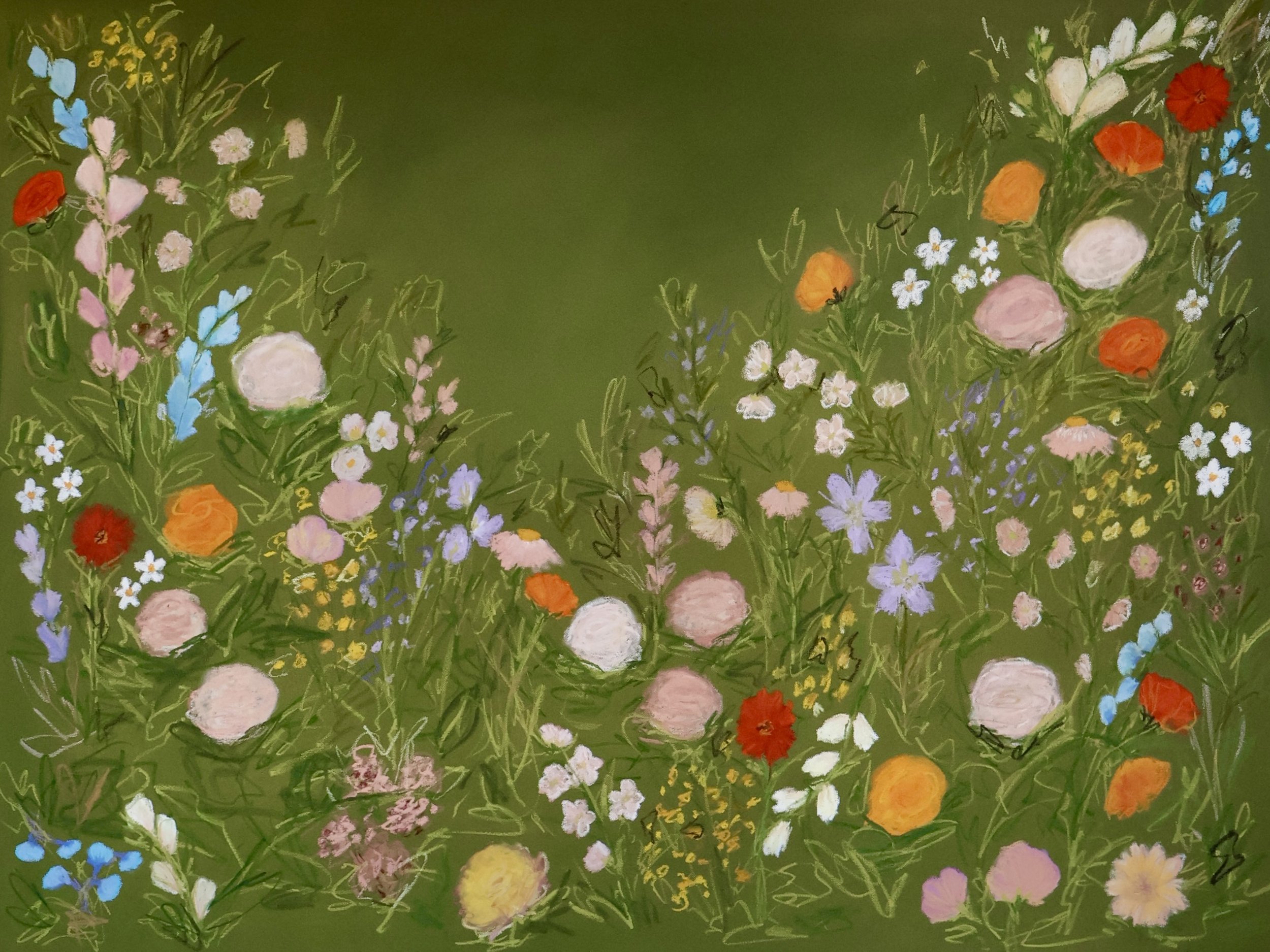 36" x 48" acrylic, oil pastel 2025