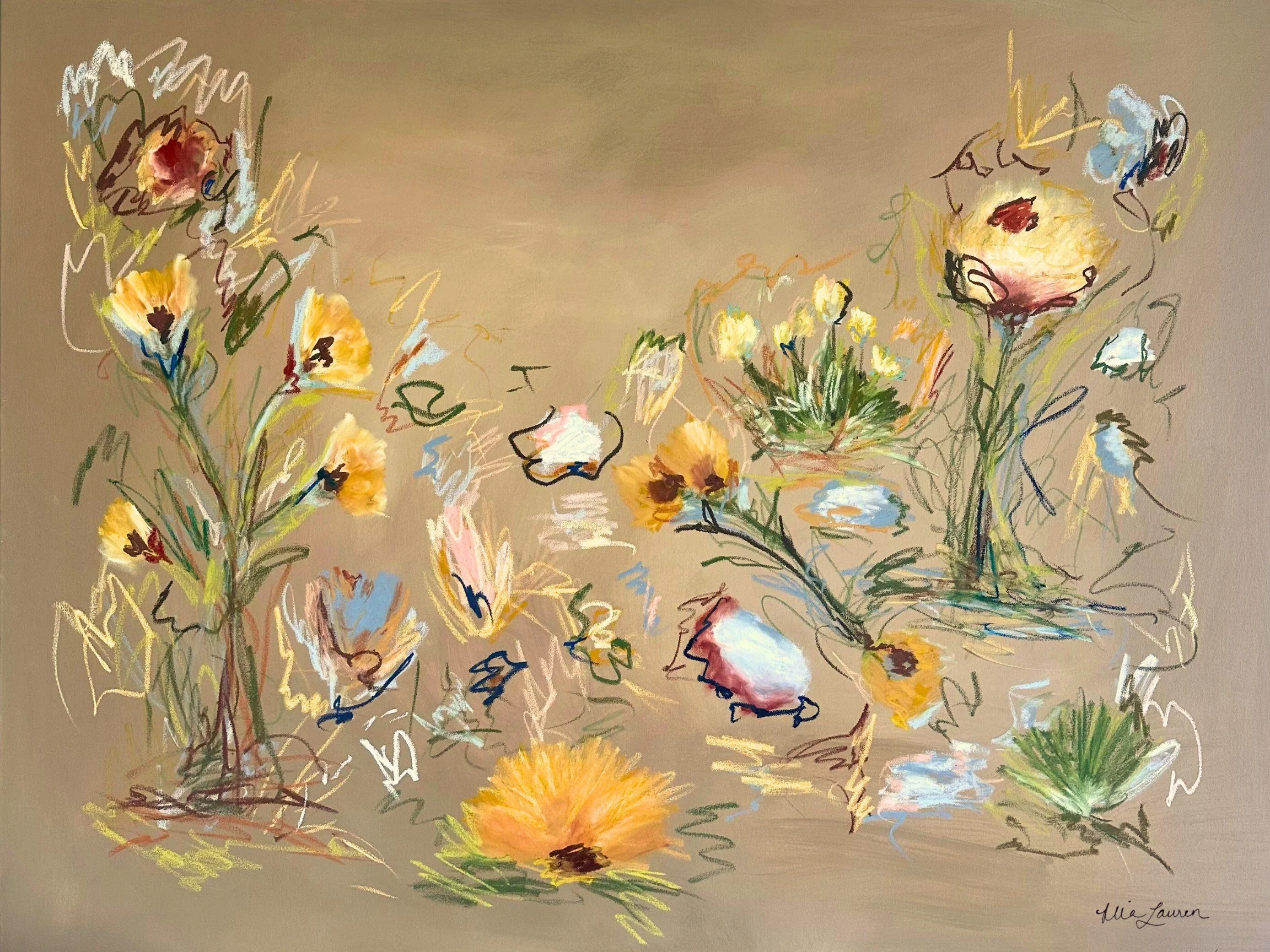 36" x 48" acrylic, oil pastel 2025