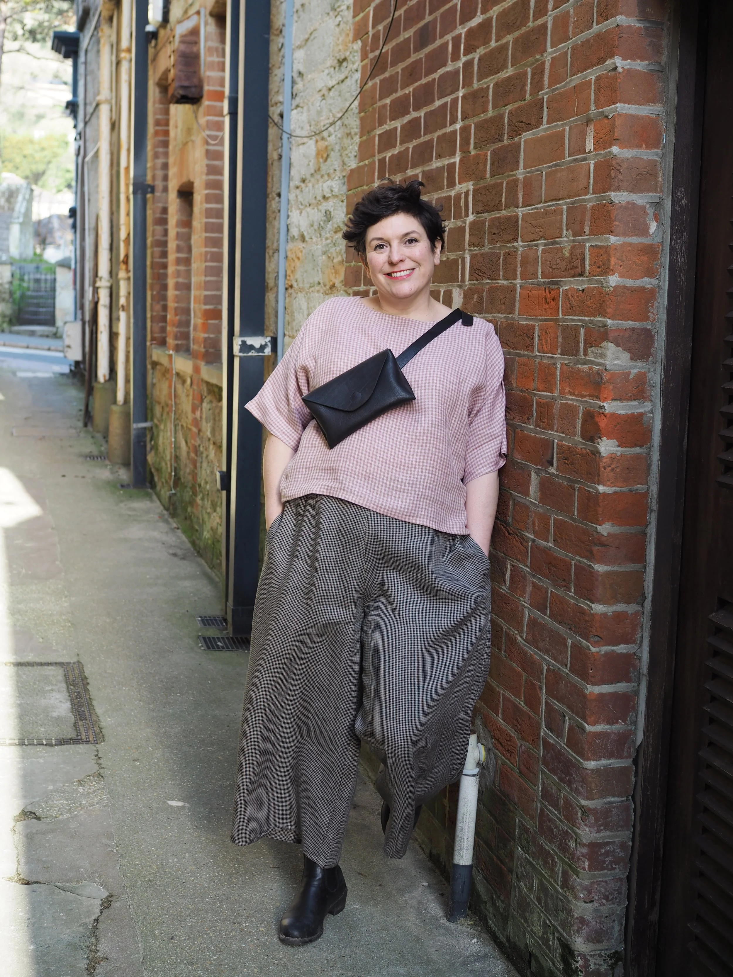 Gweni - Gwyllt - Balck & White Mini Check.JPG