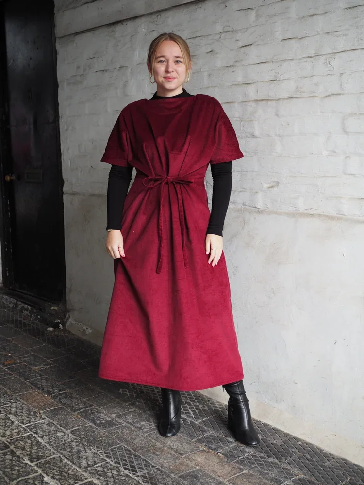 The Heather Dress - Berry Cord