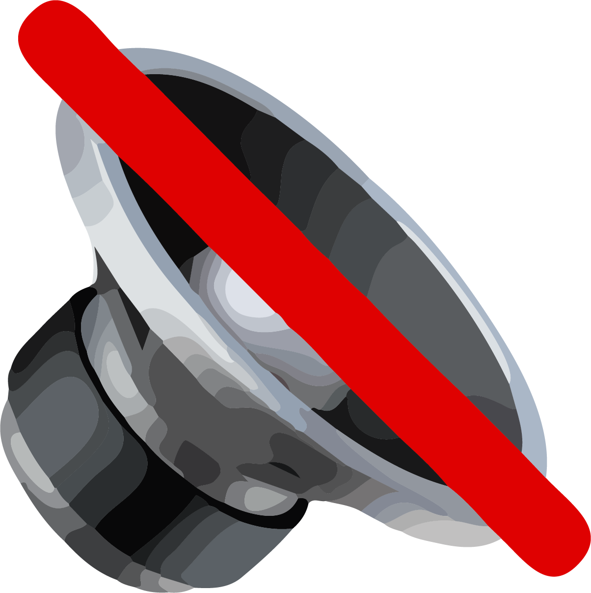 Digital illustration of a washing machine with a red prohibition sign overlay.