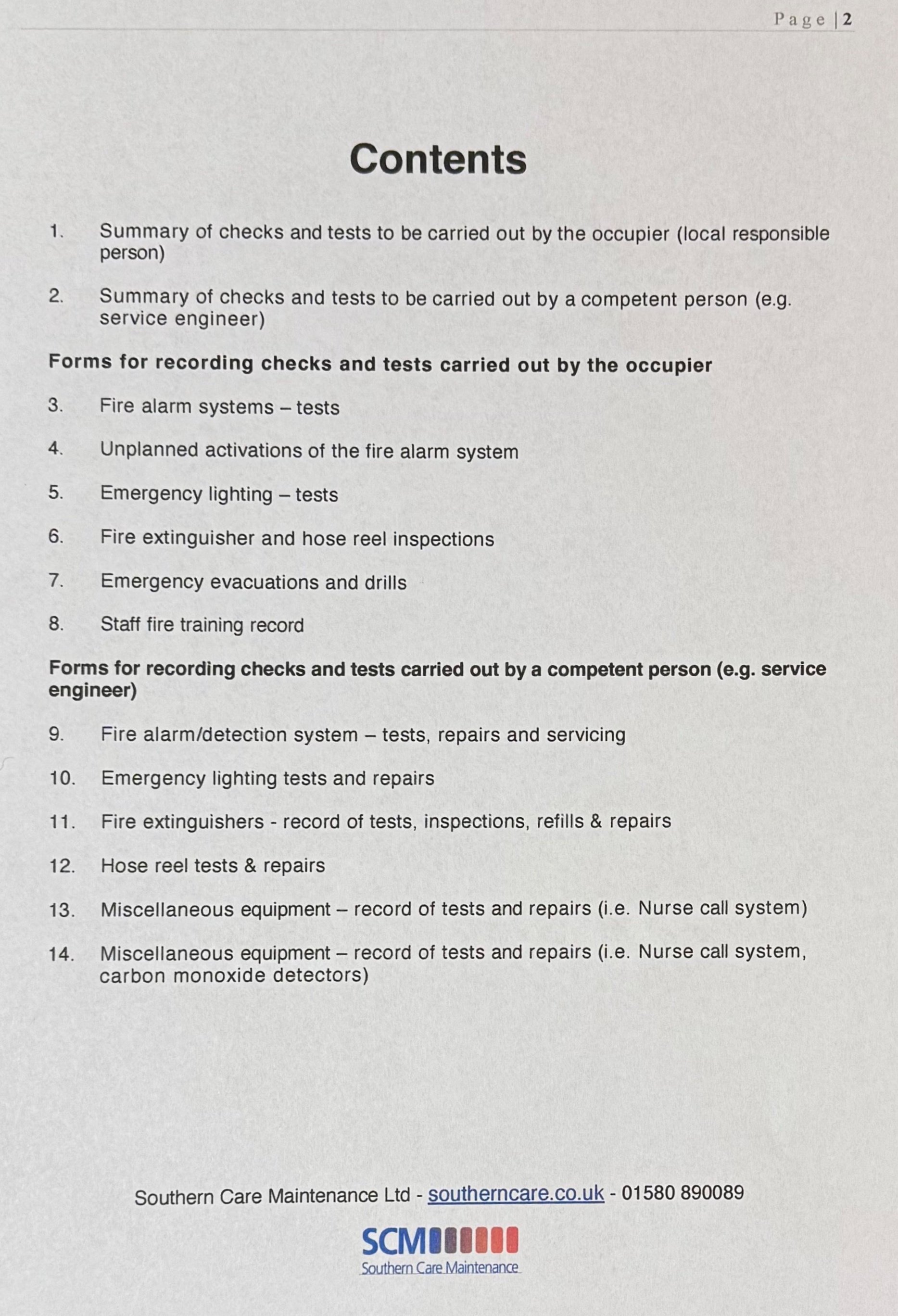 Fire Alarm Log Book 2