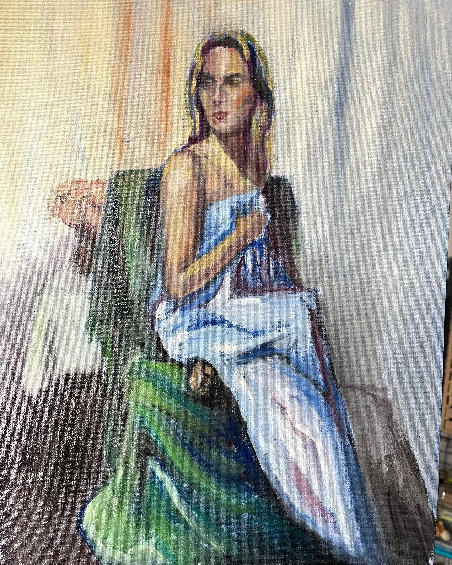 From Friday night’s painting session #oiloncanvasboard