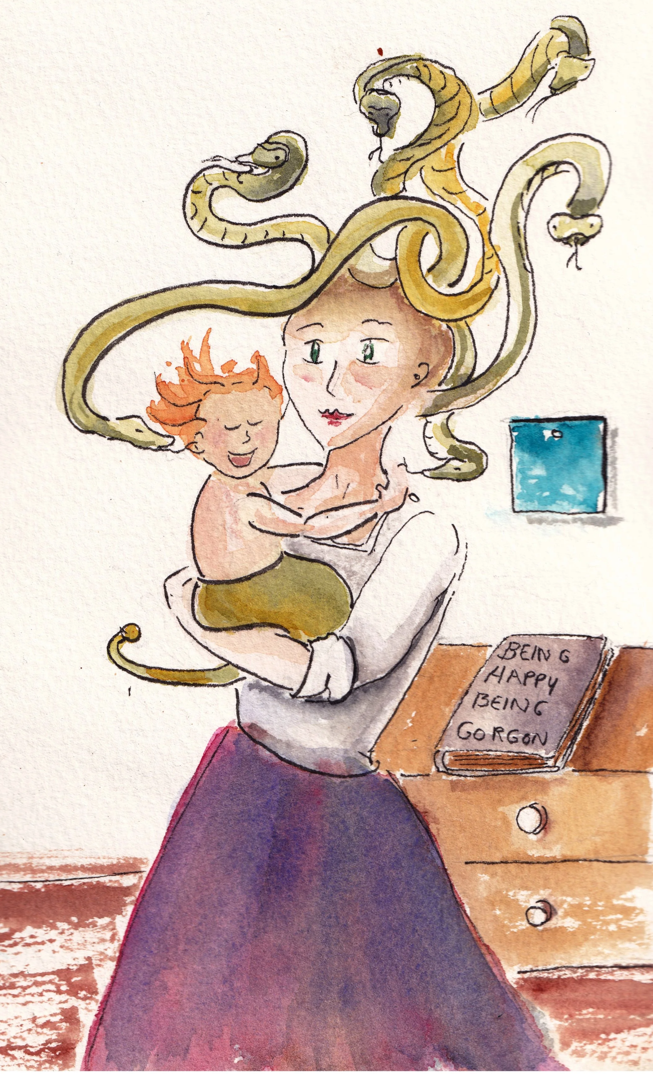 Medusa devenu maman, Ile de Lesbos