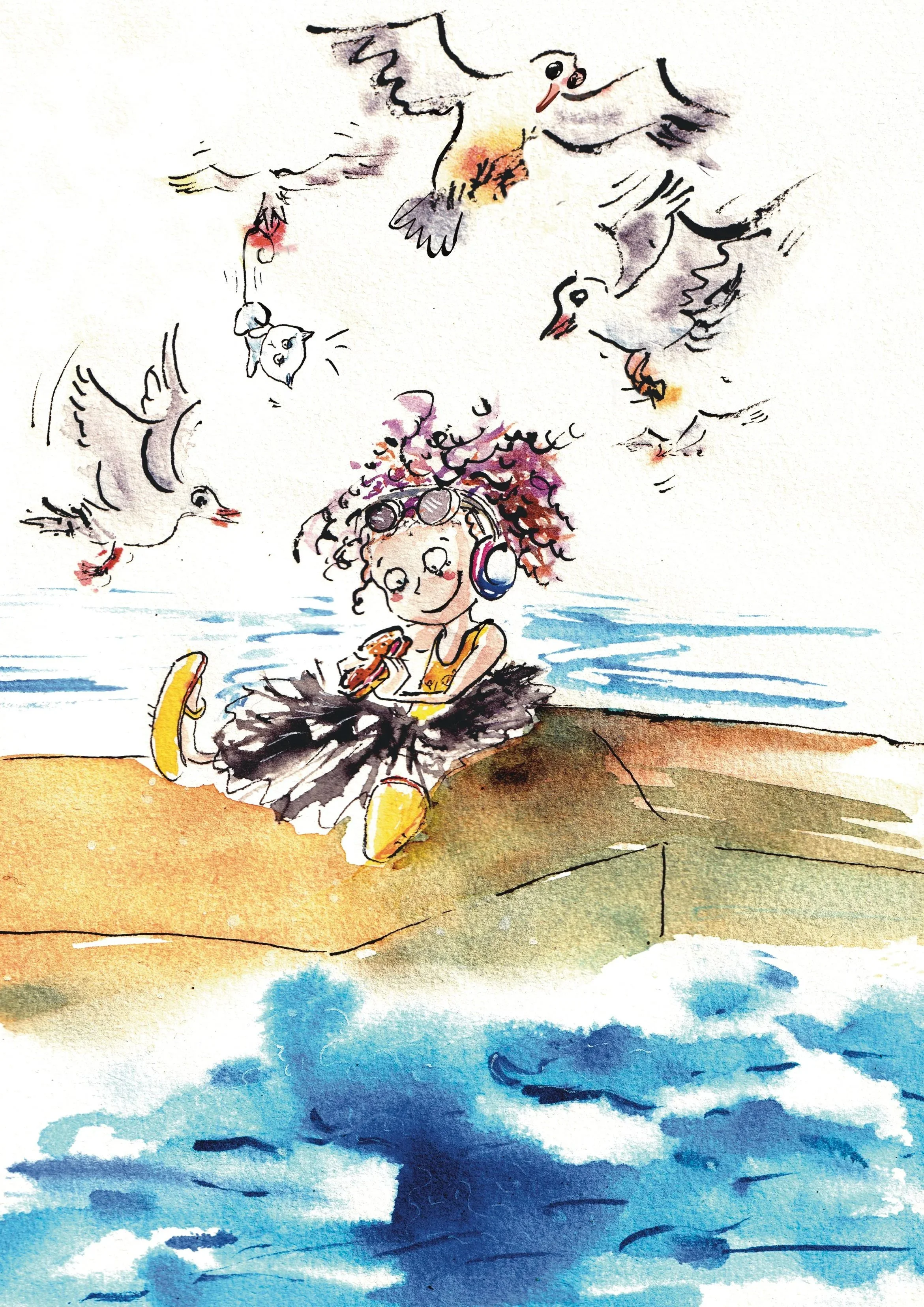 From the serie "Minotes de Marseille", les mouettes en folie (crazy seagulls)