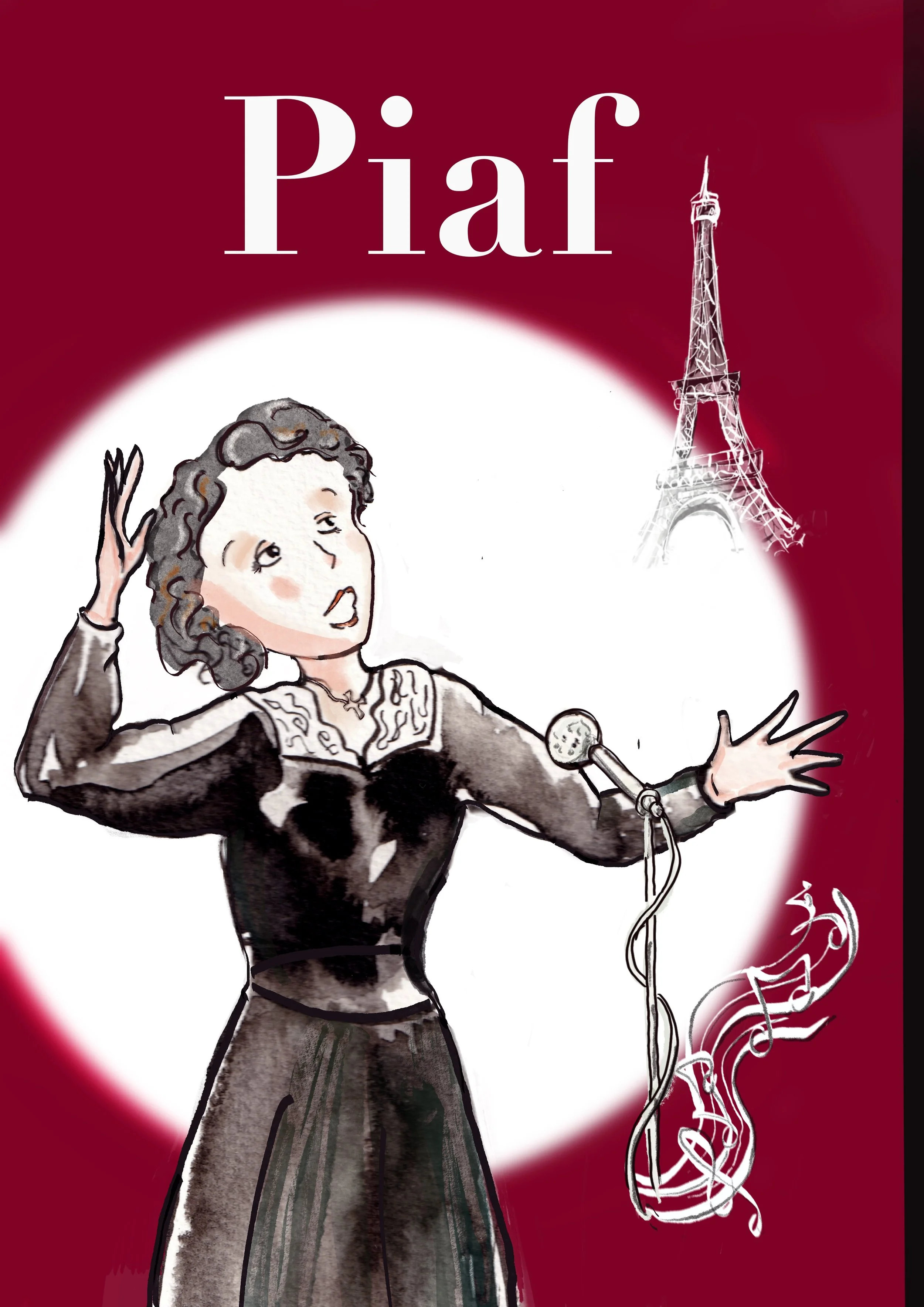 Edth Piaf's cover's book (Illustration for It's me talent)