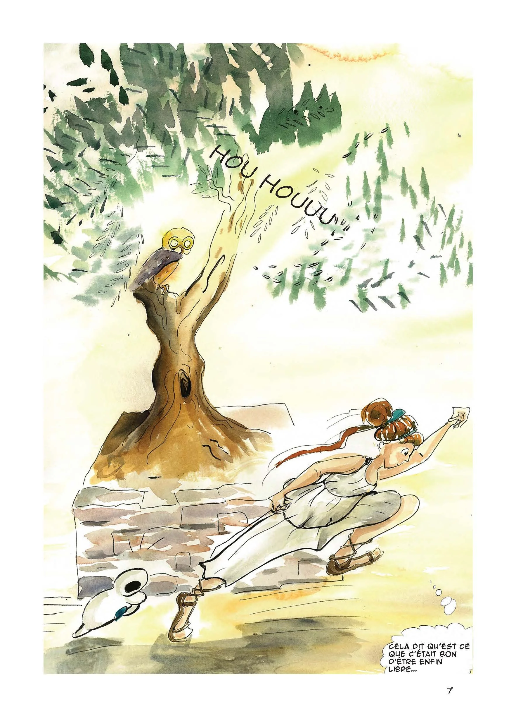 Page d'une bd proposant une version plus contemporaine de l'histoire de Medusa