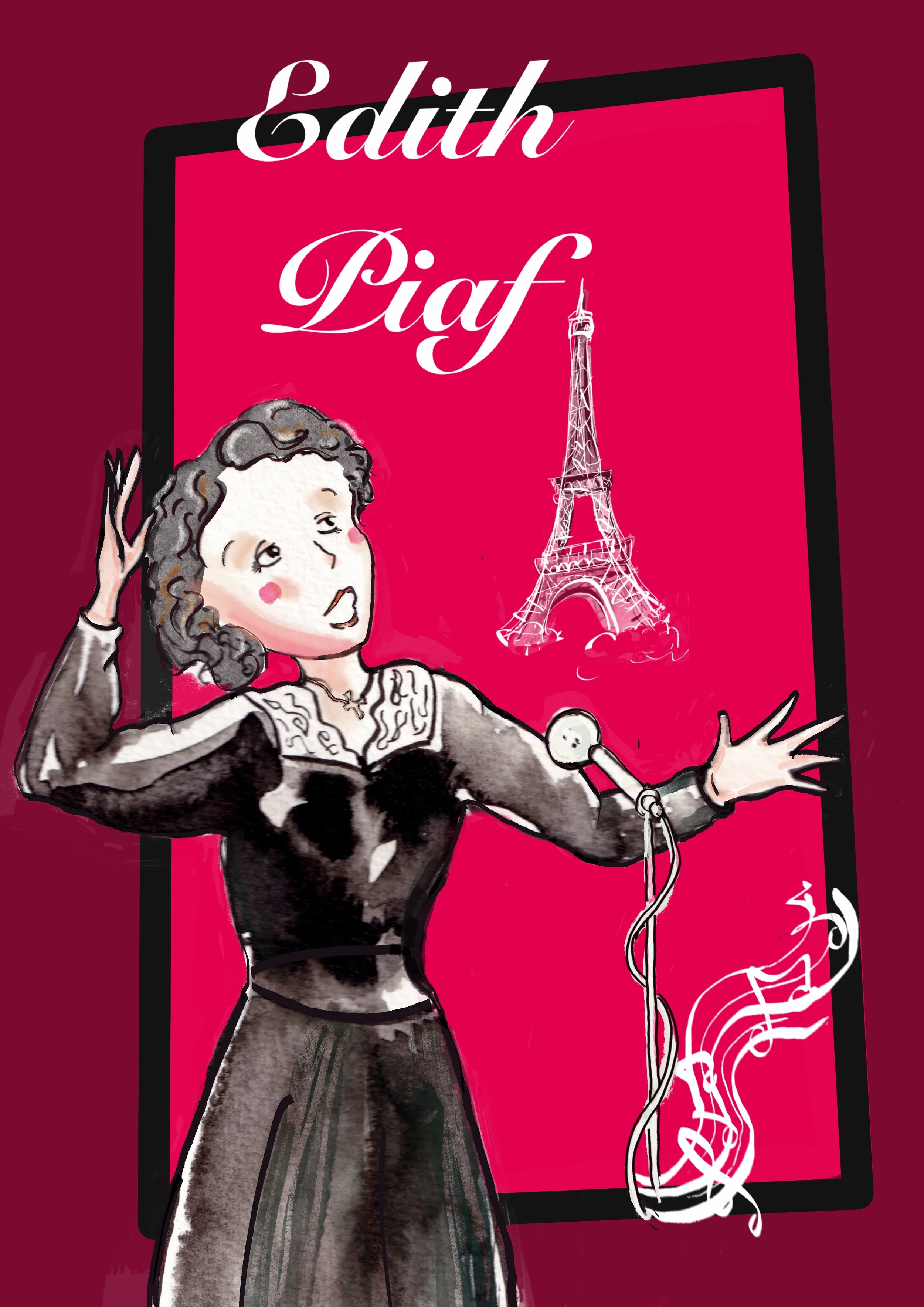 Edth Piaf's cover's book (Illustration for It's me talent)