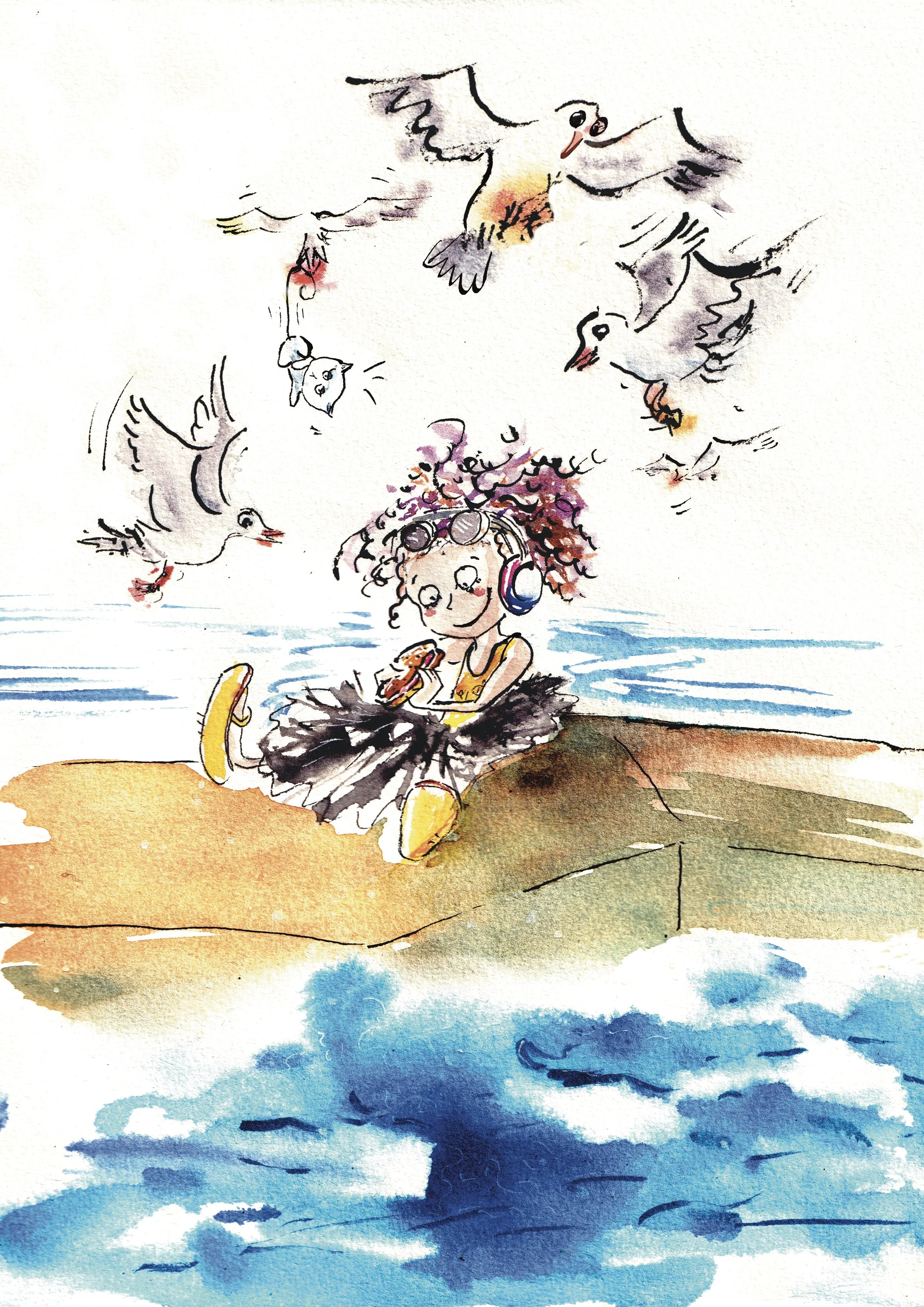 From the serie "Minotes de Marseille", les mouettes en folie (crazy seagulls)