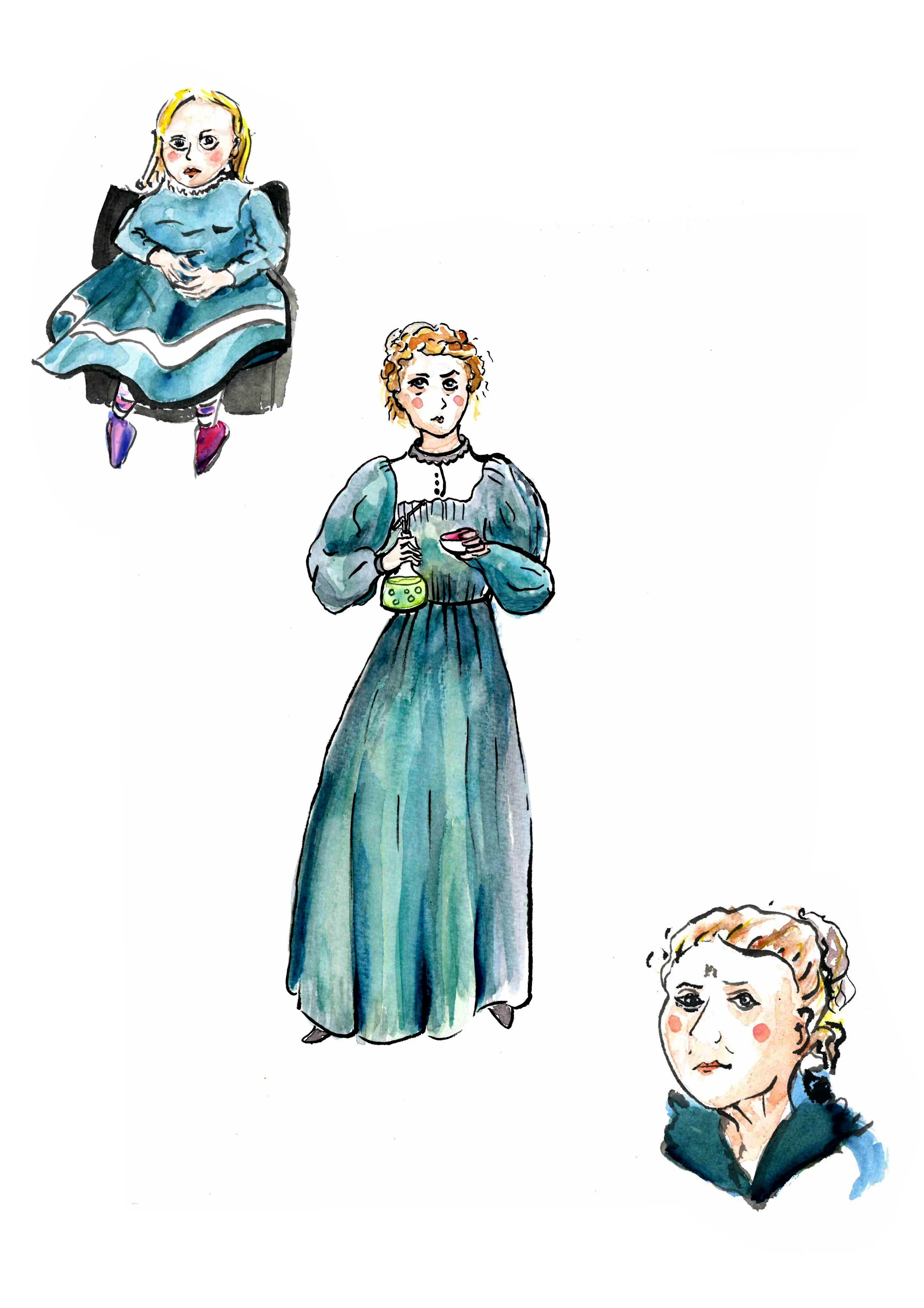Marie Curie's character design (Illustration for It's me talent)