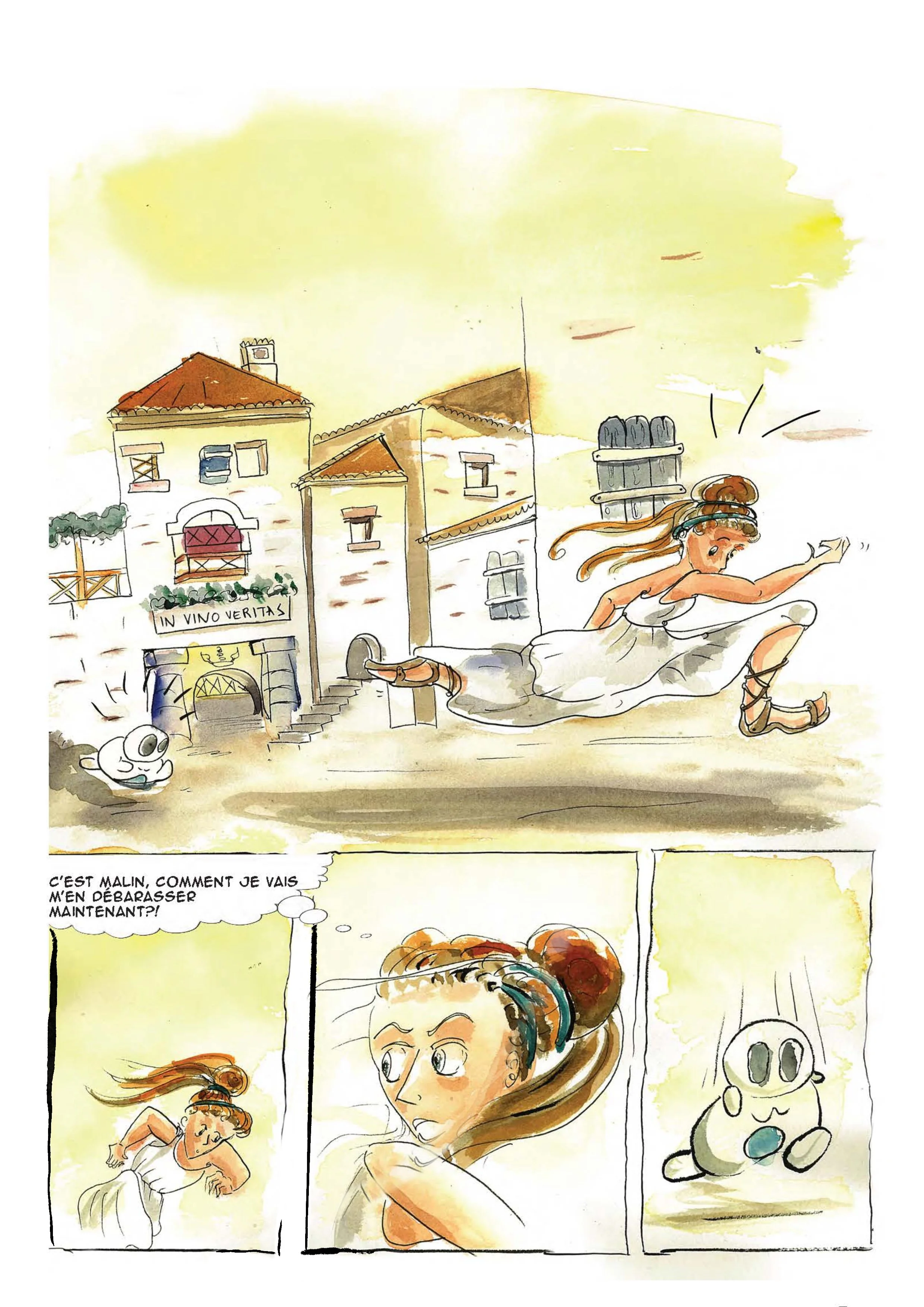 Page d'une bd proposant une version plus contemporaine de l'histoire de Medusa
