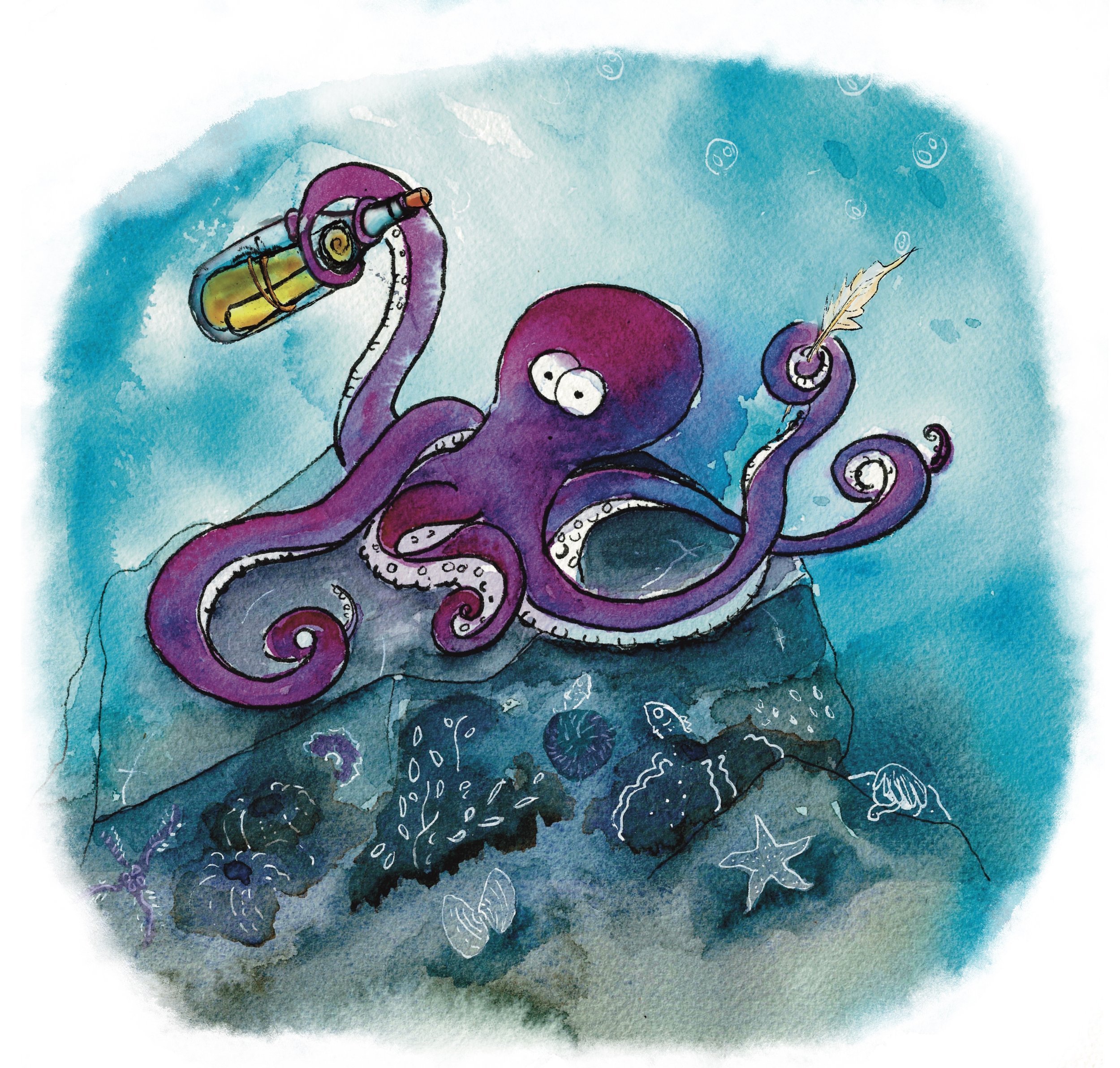 Octopus sending a message to humanity