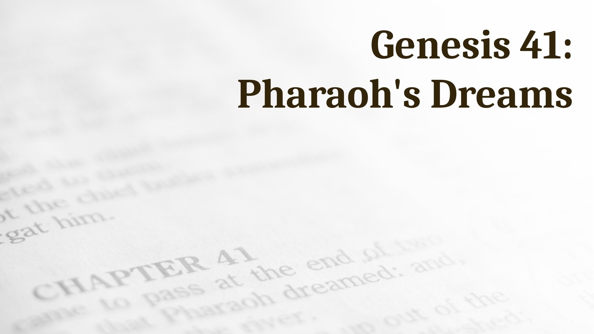 S1 E36: Dreams from God and Pharaoh's Preparation