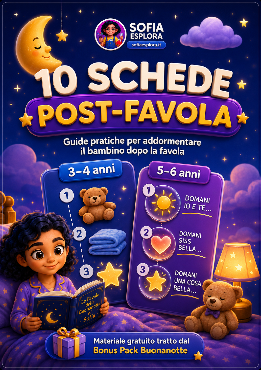 10 Schede Post-Favola (PDF) — Attività 3–6 anni